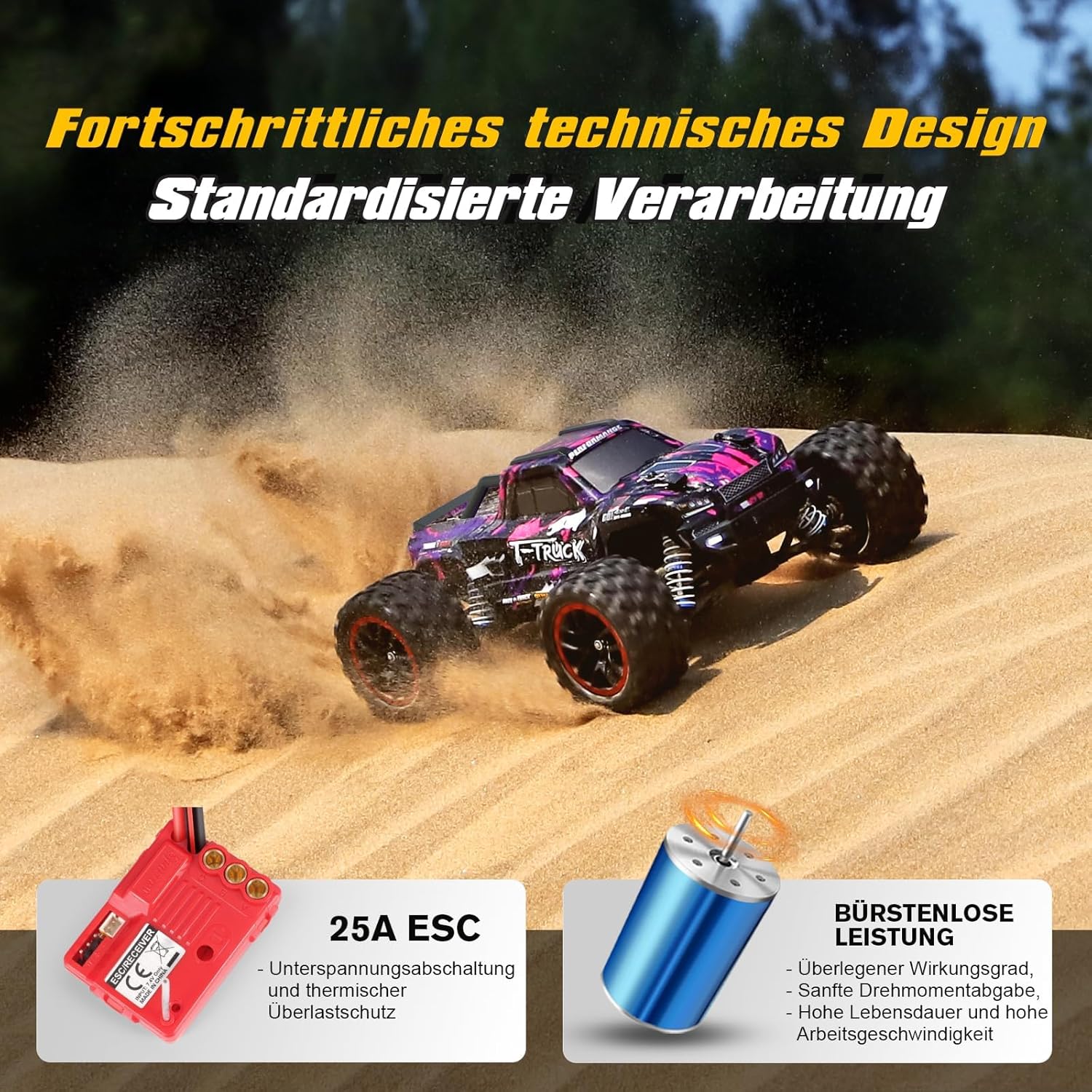 Detalle 2 de HAIBOXING 1:18 ferngesteuertes Auto 2,4 GHz All Terrain Monster 48+ km/h