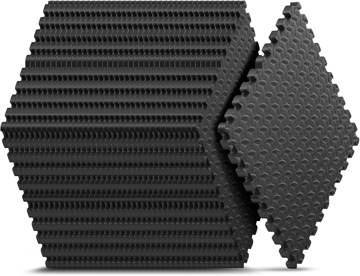 Detalle de Nazhura GYM MATS Interlocking EVA Gym Tiles, 48 Sq. Ft., Black