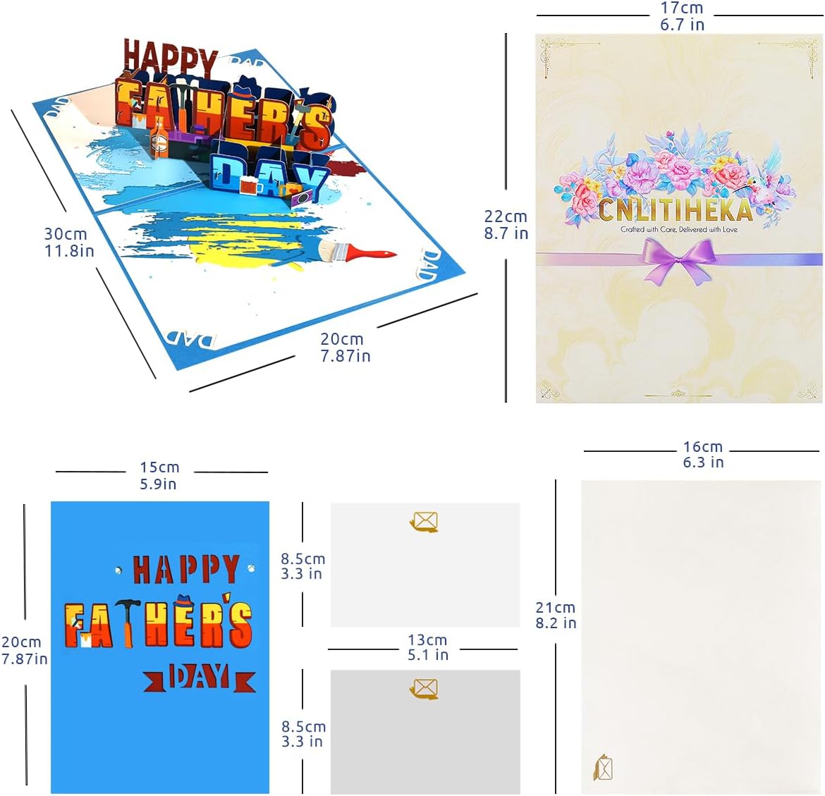 Detalle 2 de CNLITIHEKKA Happy Father's Day 3D Pop-Up Card with Envelope