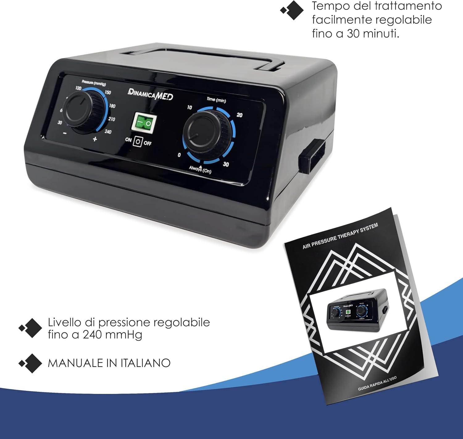 Detalle de Dinamicamed Premium 4.0: Pressoterapia Linfodrenante per Casa con 4 Camere d'Aria e Gambali XL