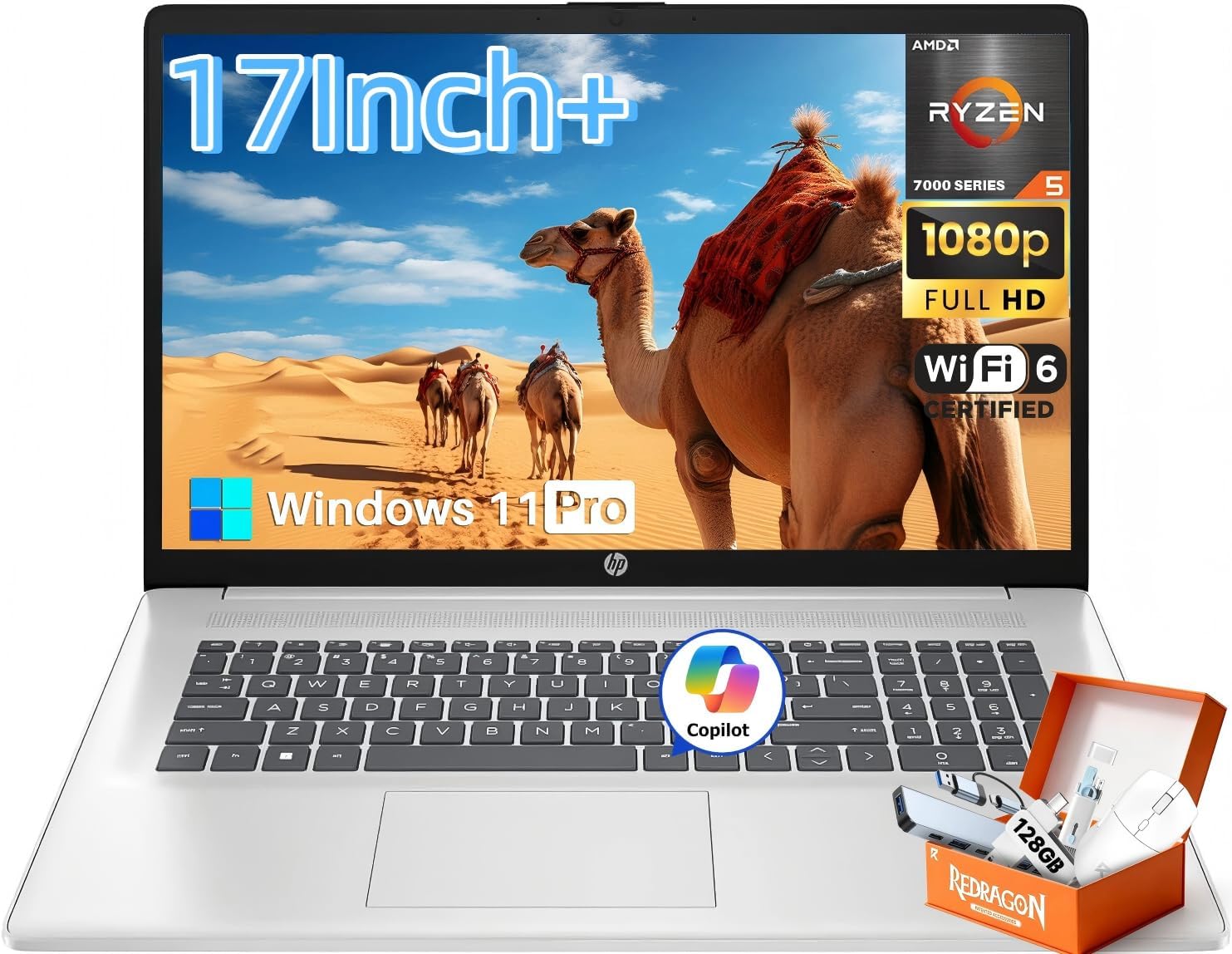 Detalle de HP 17-inch laptop with 17.3-inch display