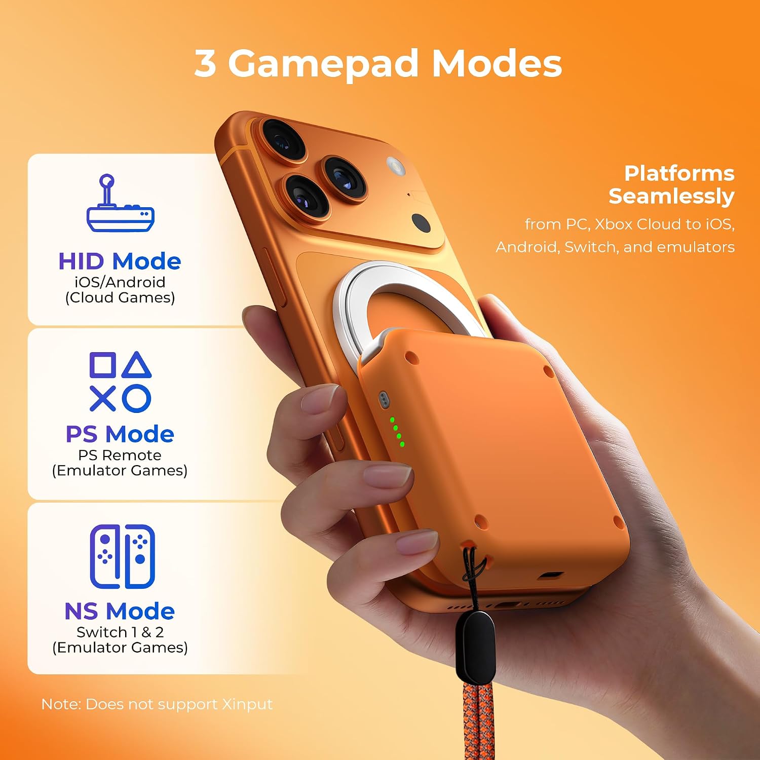 Detalle de abxylute M4 Snap-On Mobile Gaming Controller – Portable Retro-Style Gamepad for Android & iPhone