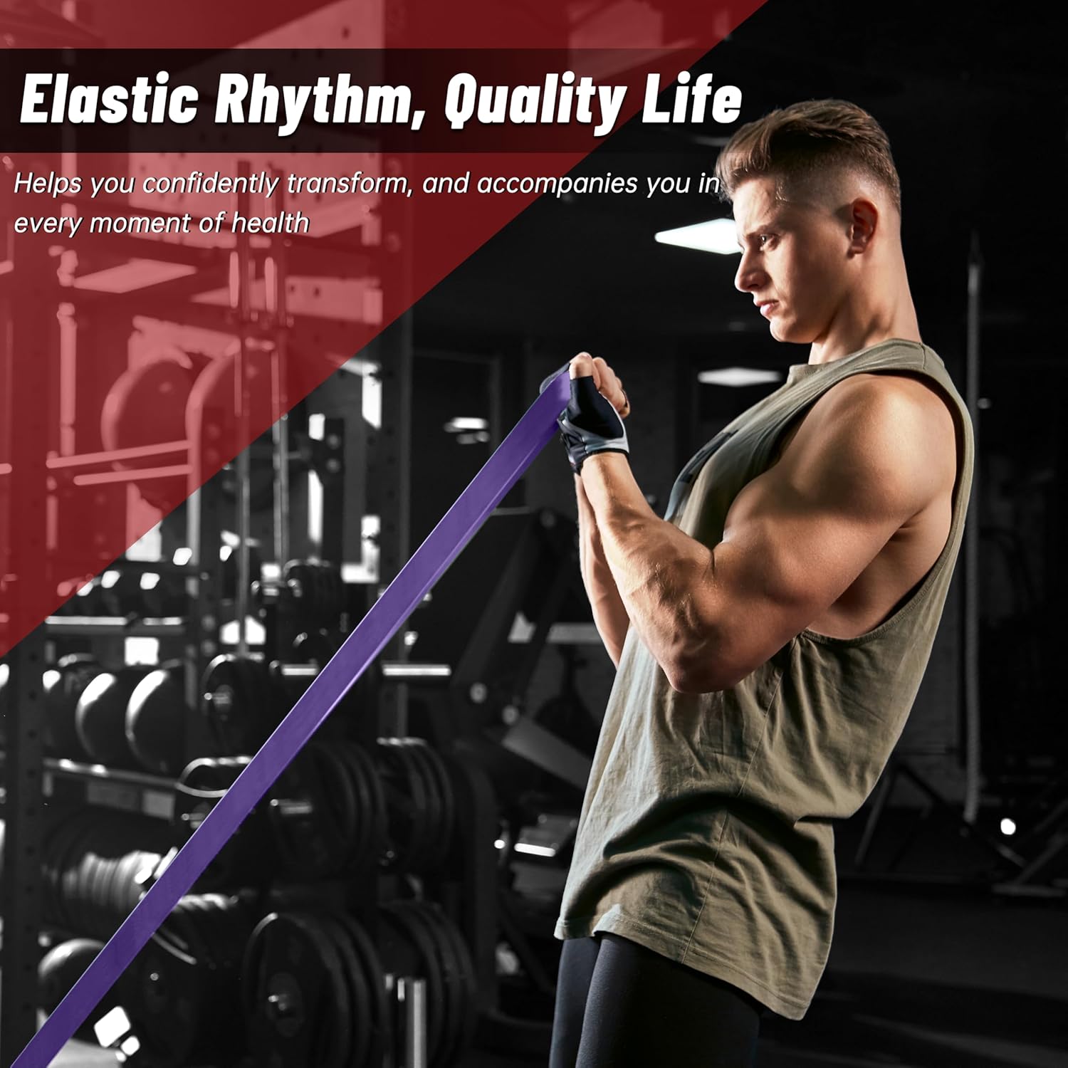 Thumbnail 6 de Aouplry resistance bands set with door anchor (unisex) for strength, shaping and rehab