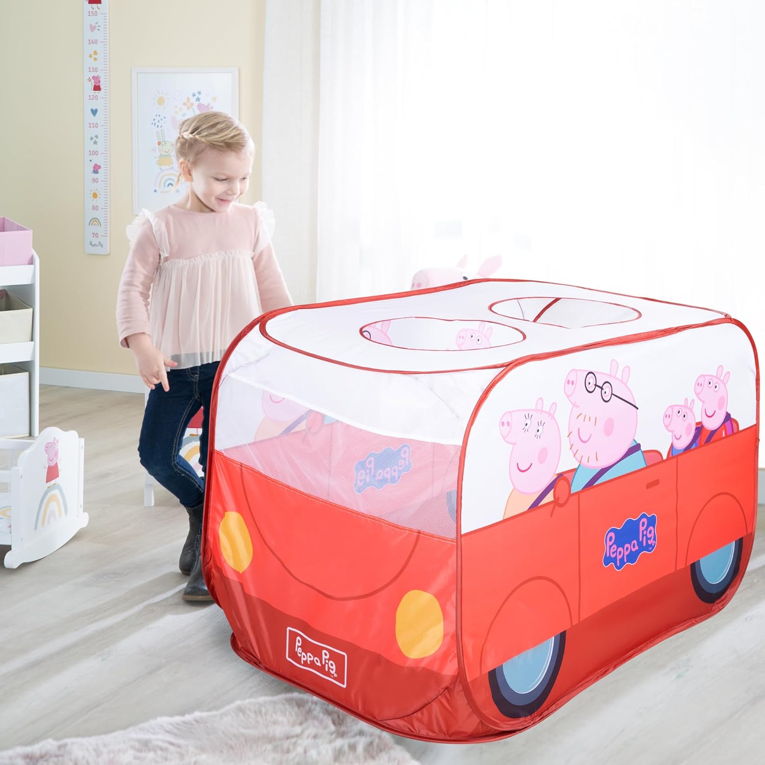 Detalle de roba Pop-Up Spielzelt Peppa Pig – Autoform, 75 × 75 × 120 cm, indoor & outdoor