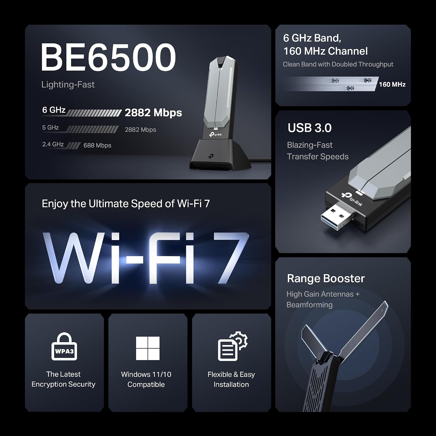Thumbnail 3 de TP-Link Archer TBE400UH BE6500 Wi‑Fi 7 dongle 3.0