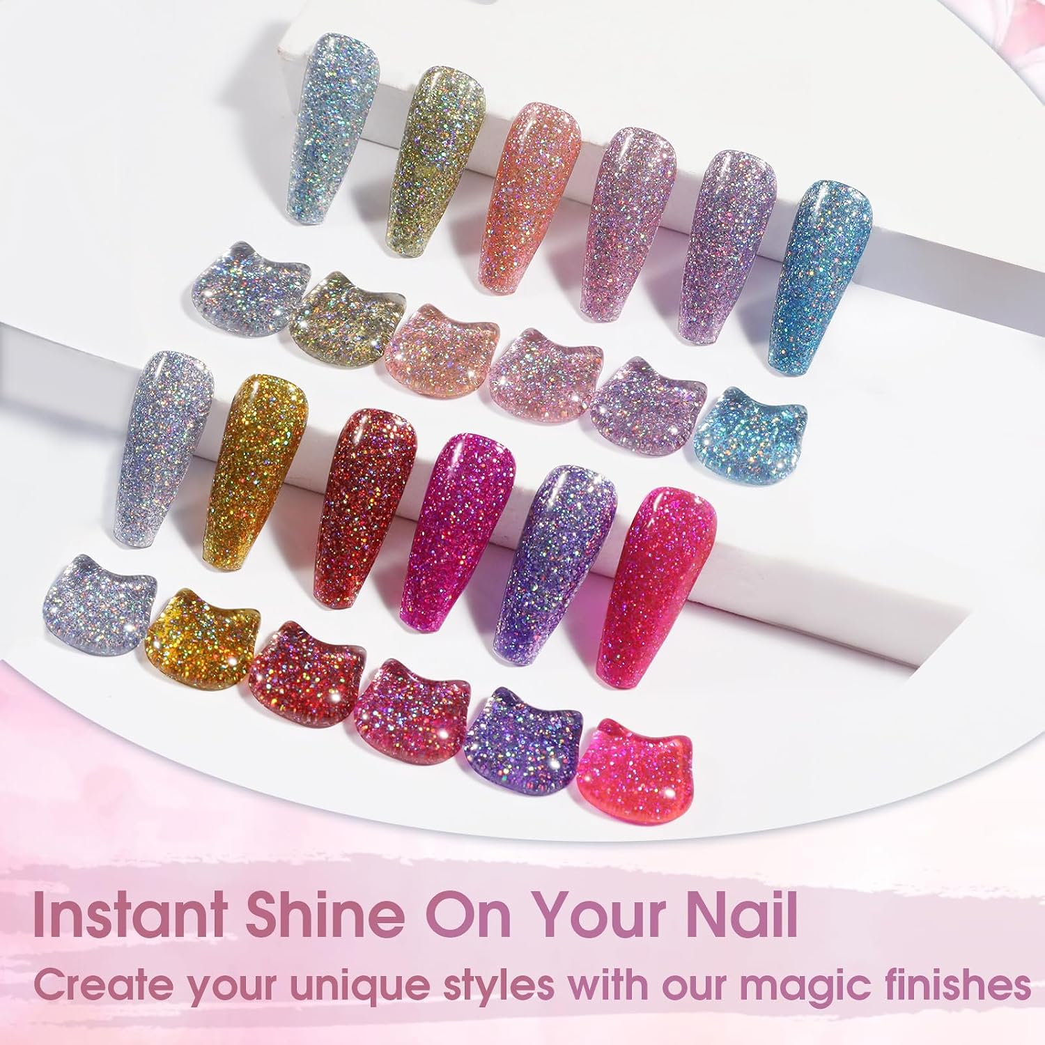 Detalle de ROSALIND Glitter Gel Polish 12-Piece Set
