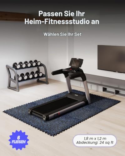 Detalle de AIRHOP 6 Matten 60x60x2 cm – rutschfeste Gummimatten für Fitnessstudio & Heimfitness