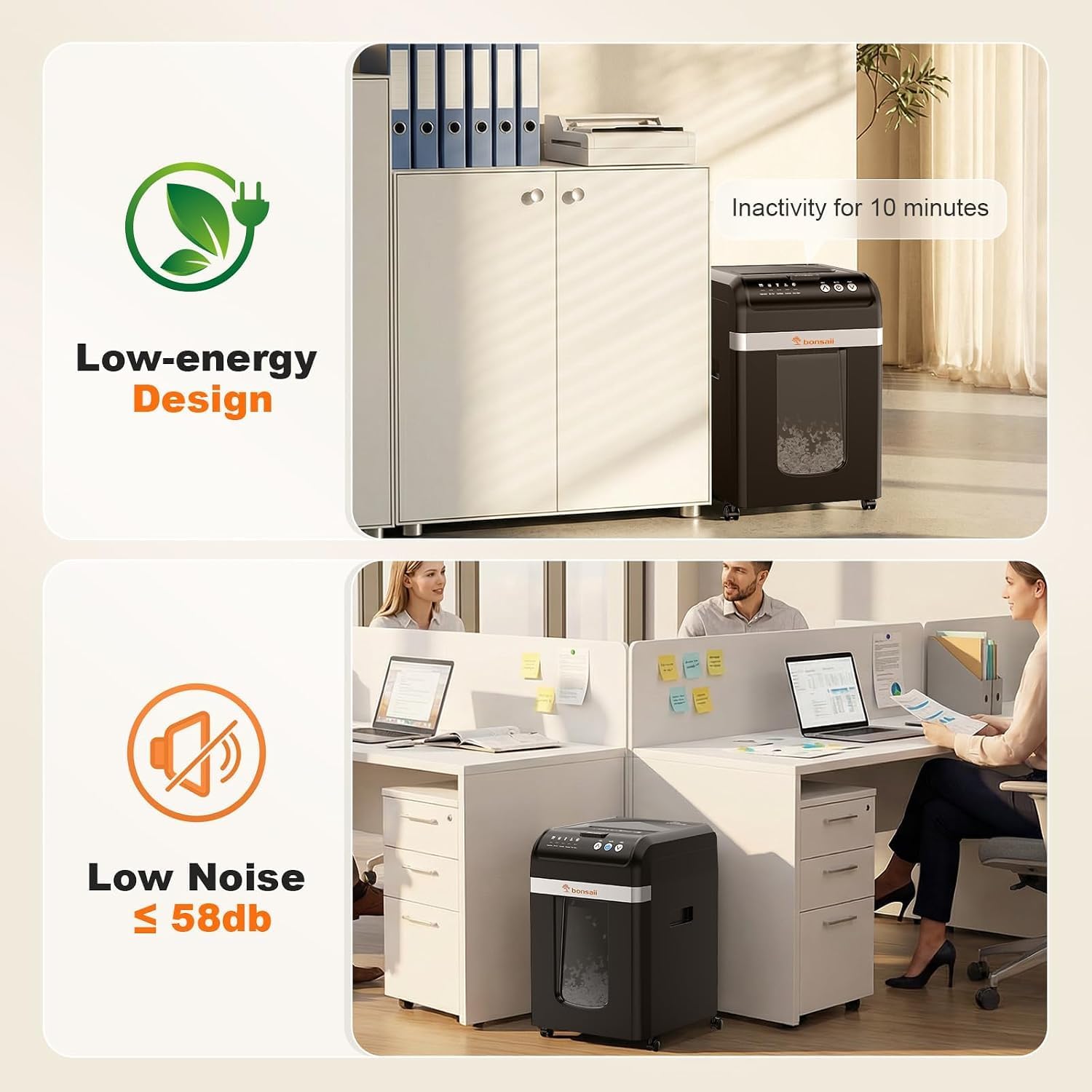 Detalle 1 de Bonsaii C283-A Micro-Cut Paper Shredder, 200-Sheet Auto Feed, P-4 Security