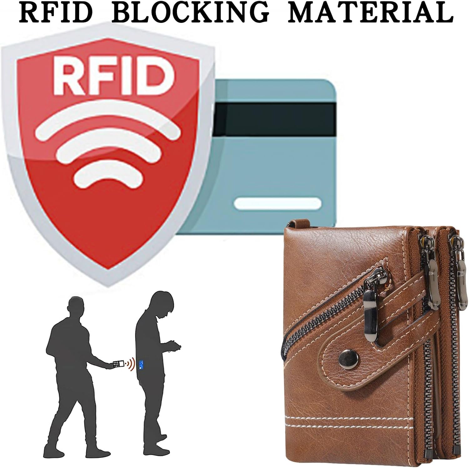 Detalle 2 de RFID Geldbörse mit Kette, 12 cm x 10 cm