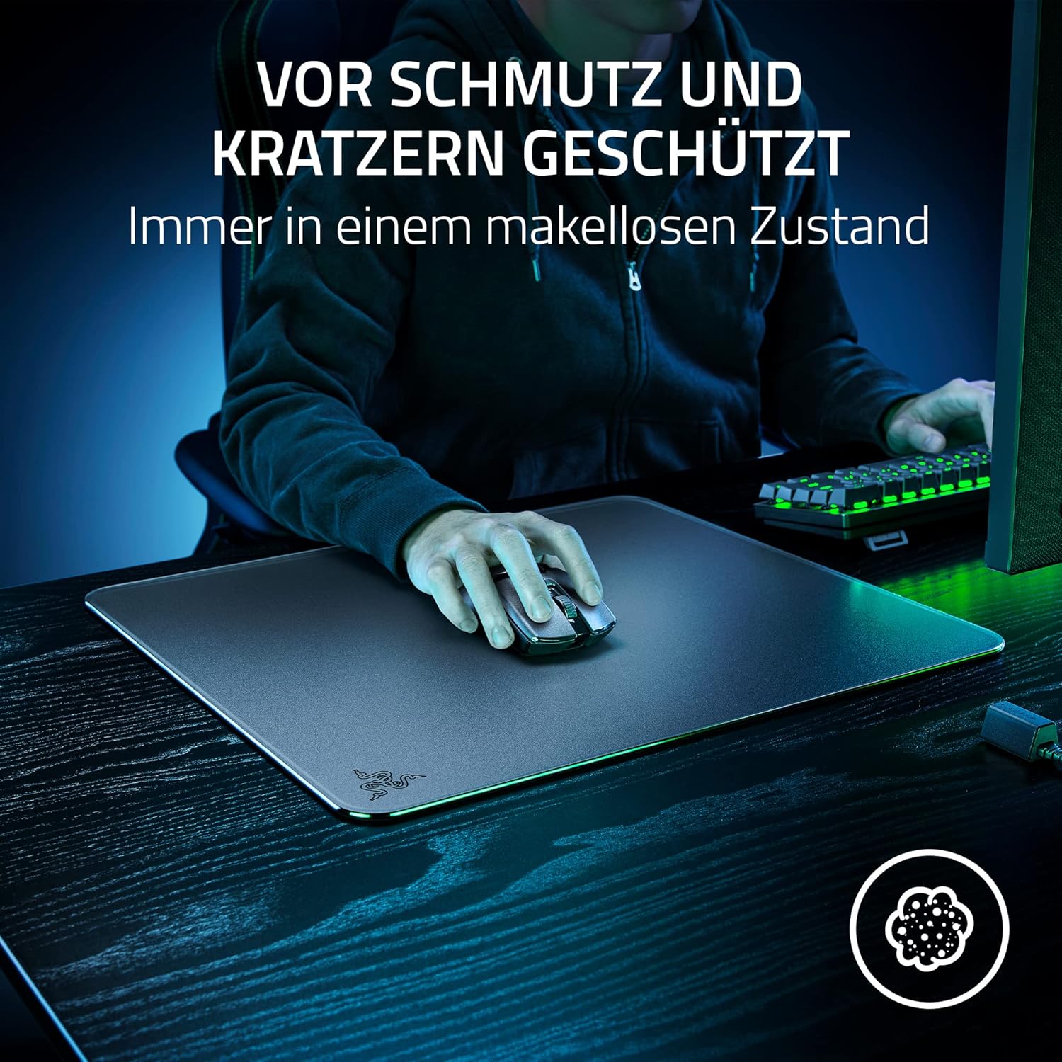 Thumbnail 4 de Razer Atlas GlasmauSmatte aus gehärtetem Glas – 450 x 400 x 5 mm, schwarz