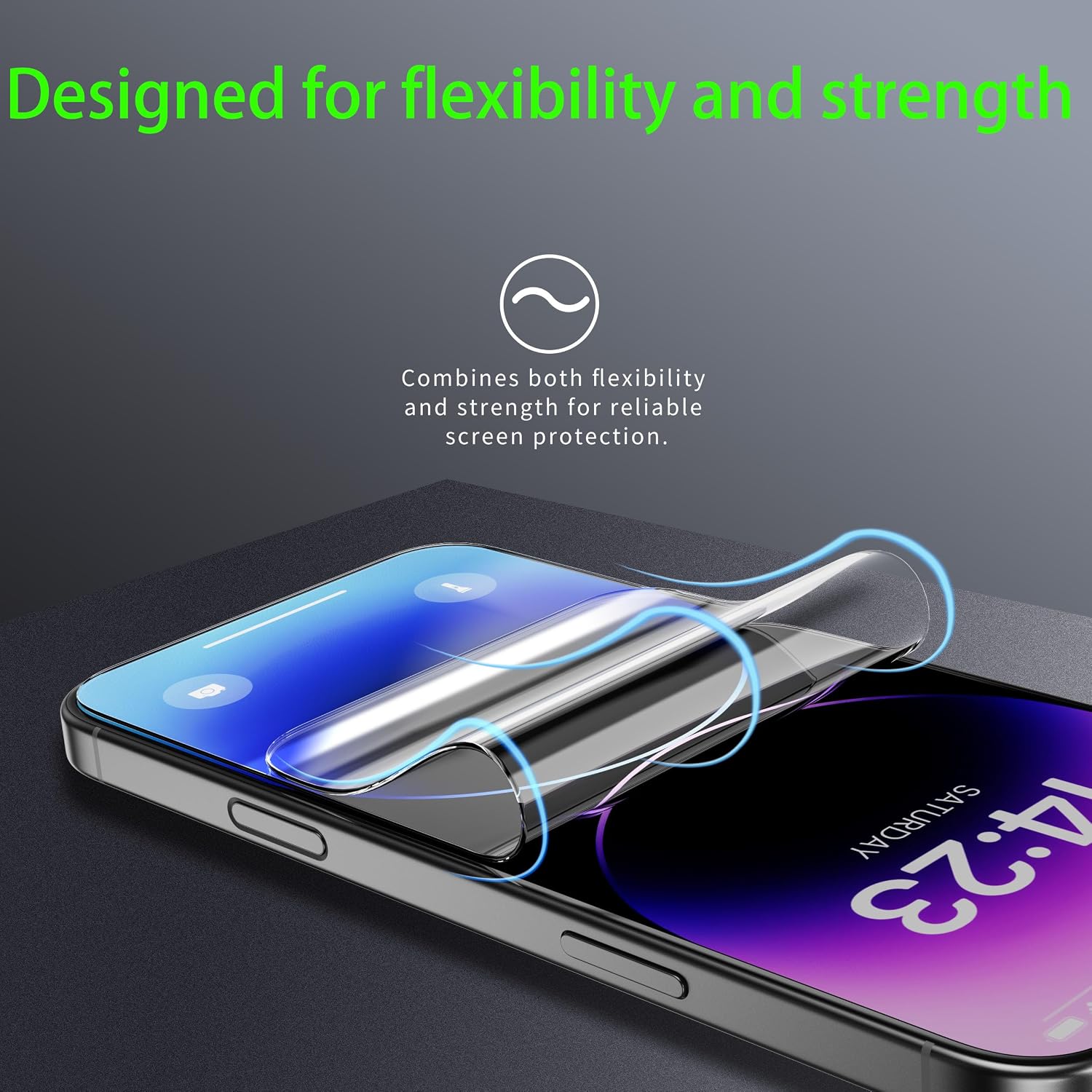 Detalle de JUVENPROTO 3 Pack TPU Screen Protectors for iPhone 14 Pro