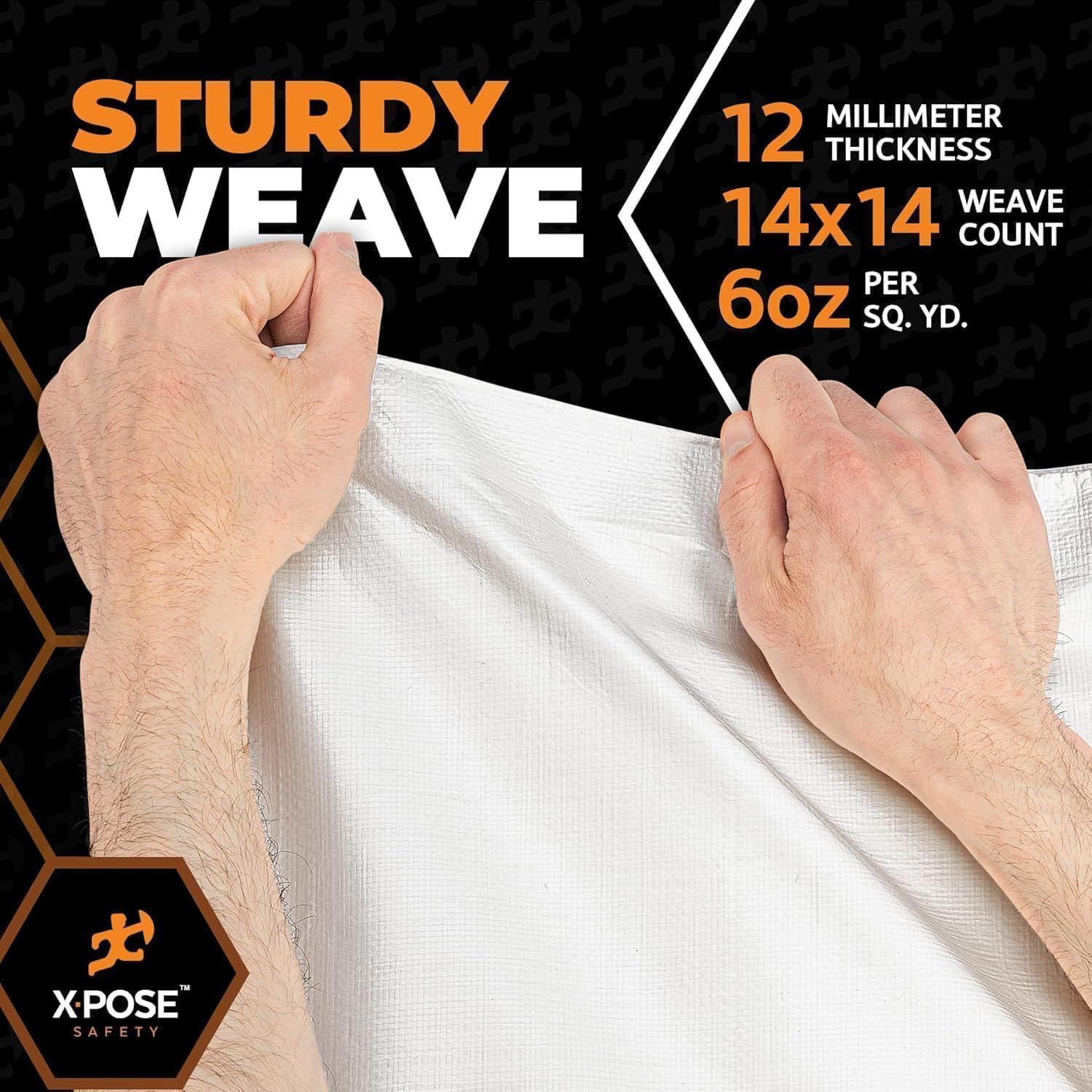 Thumbnail 5 de Heavy Duty White Poly Tarp 20' x 40' by Xpose Safety
