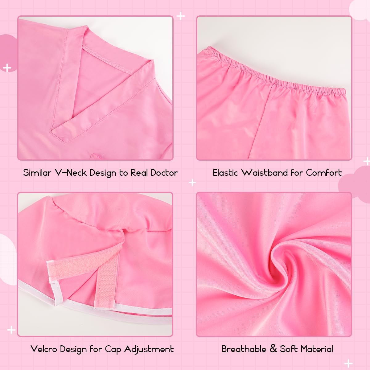 Thumbnail 3 de Meland Doctor Costume for Girls (Kids Scrubs with Lab Coat & Carry Bag) — Role Play Outfit for Ages 3–10