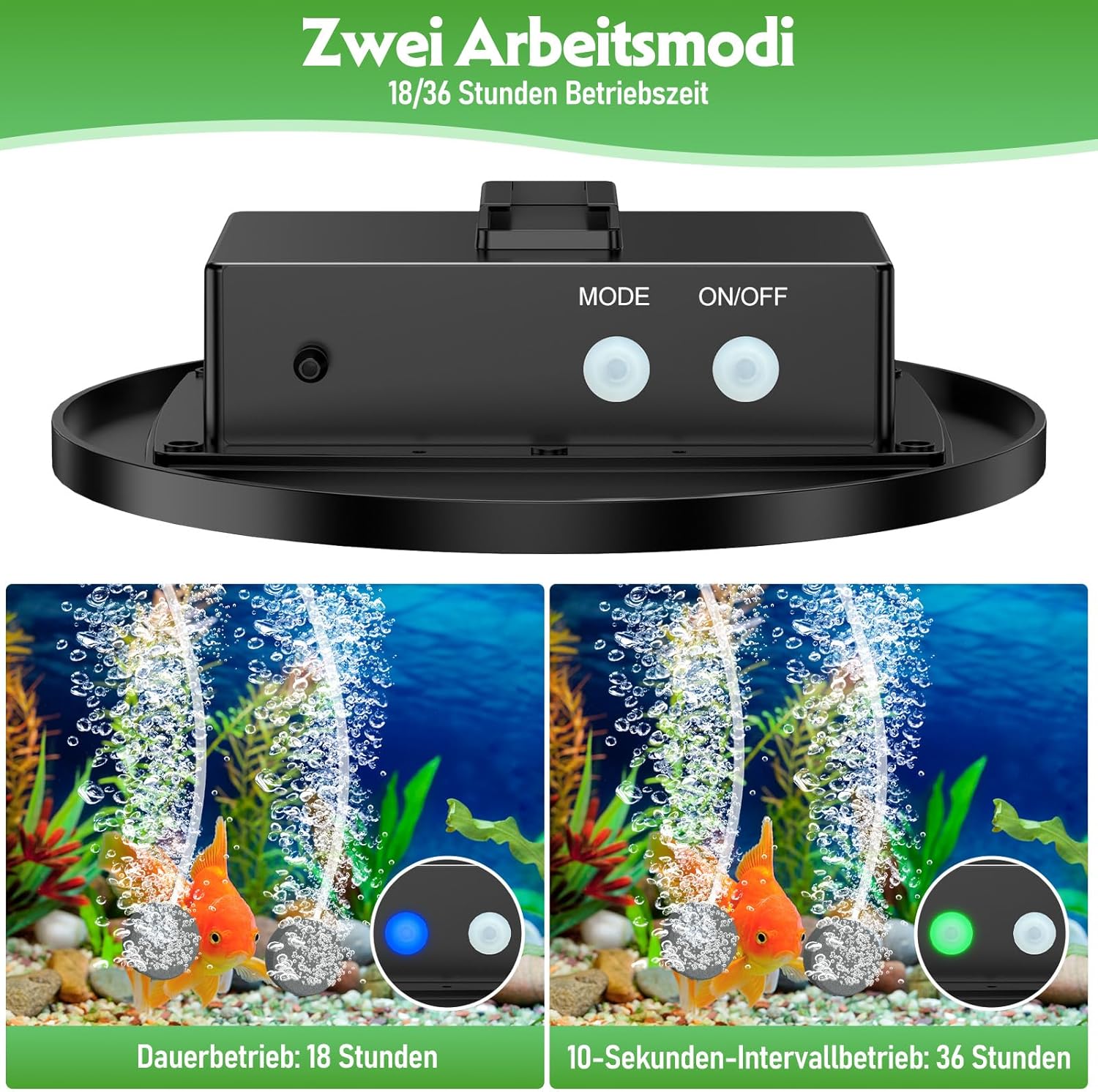 Thumbnail 2 de AMZtime Solar Sauerstoffpumpe für Gartenteich – Solar Teichbelüfter mit 2200 mAh Akku