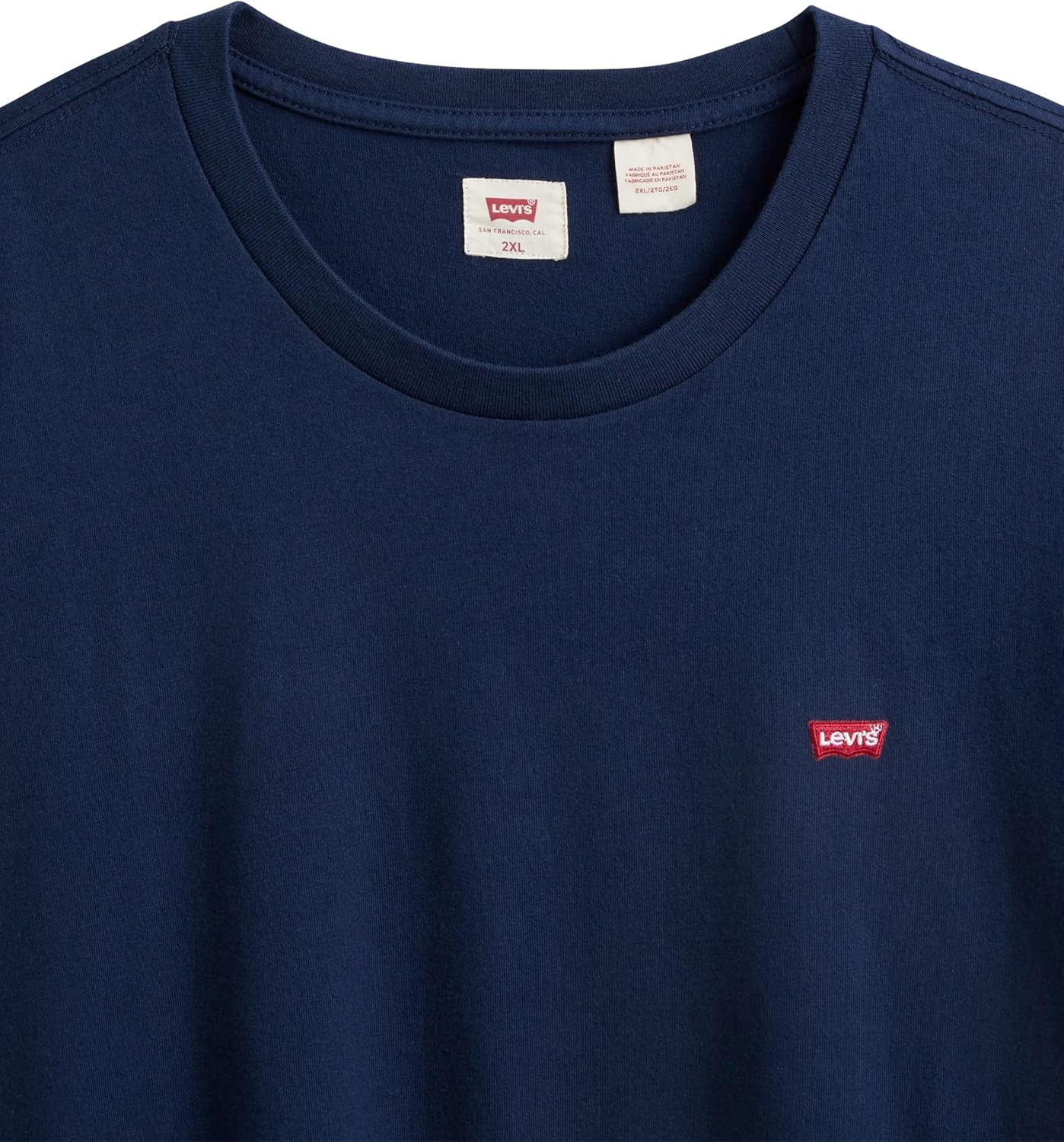 Detalle de Levi's Big & Tall Original Housemark Tee Camiseta azul 3XL para hombre