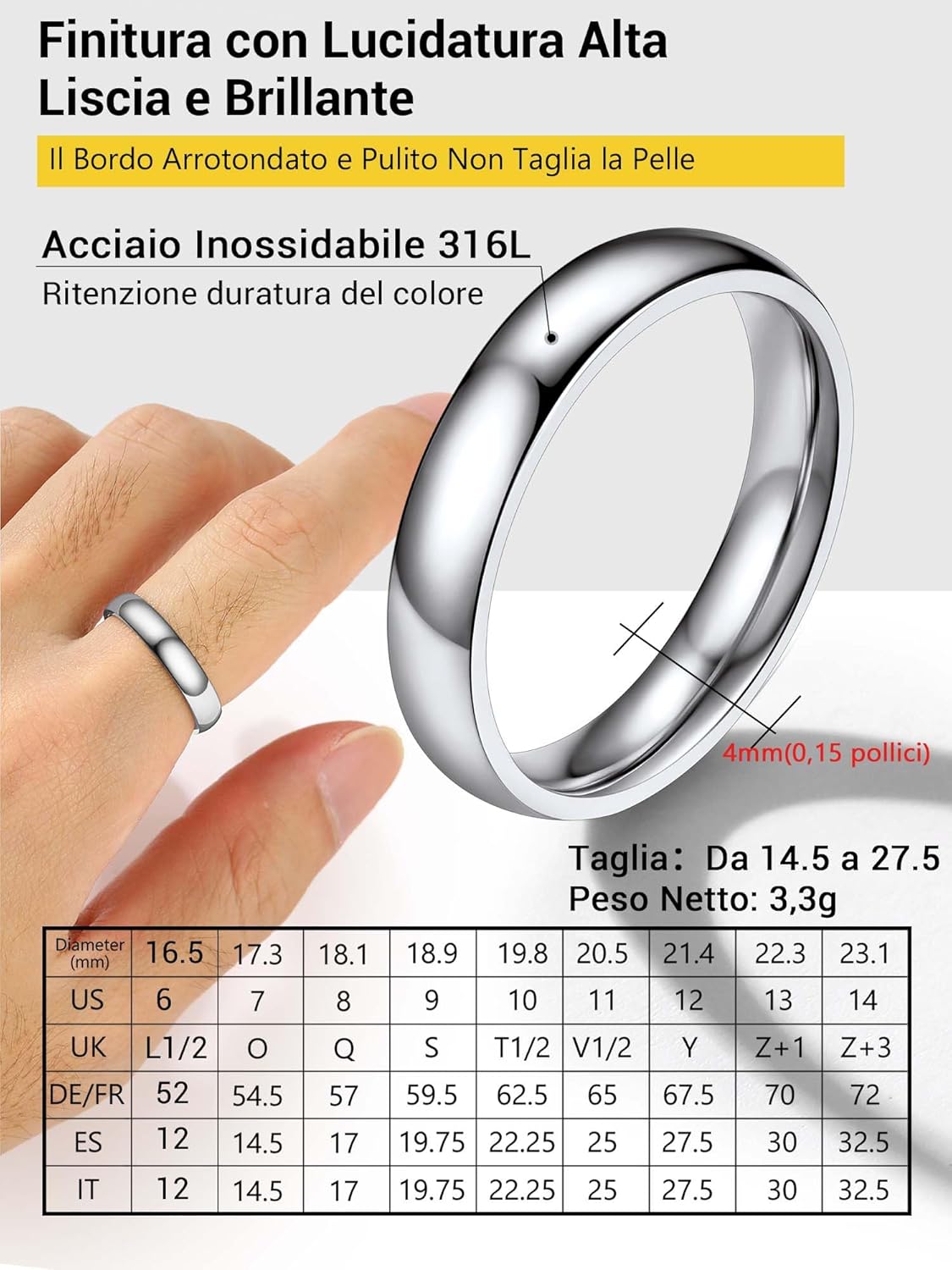 Thumbnail 4 de PROSTEEL Anello Personalizzabile Uomo/Donna con Incisione - Acciaio Inossidabile o Oro 18K Placcato, Confezione Regalo