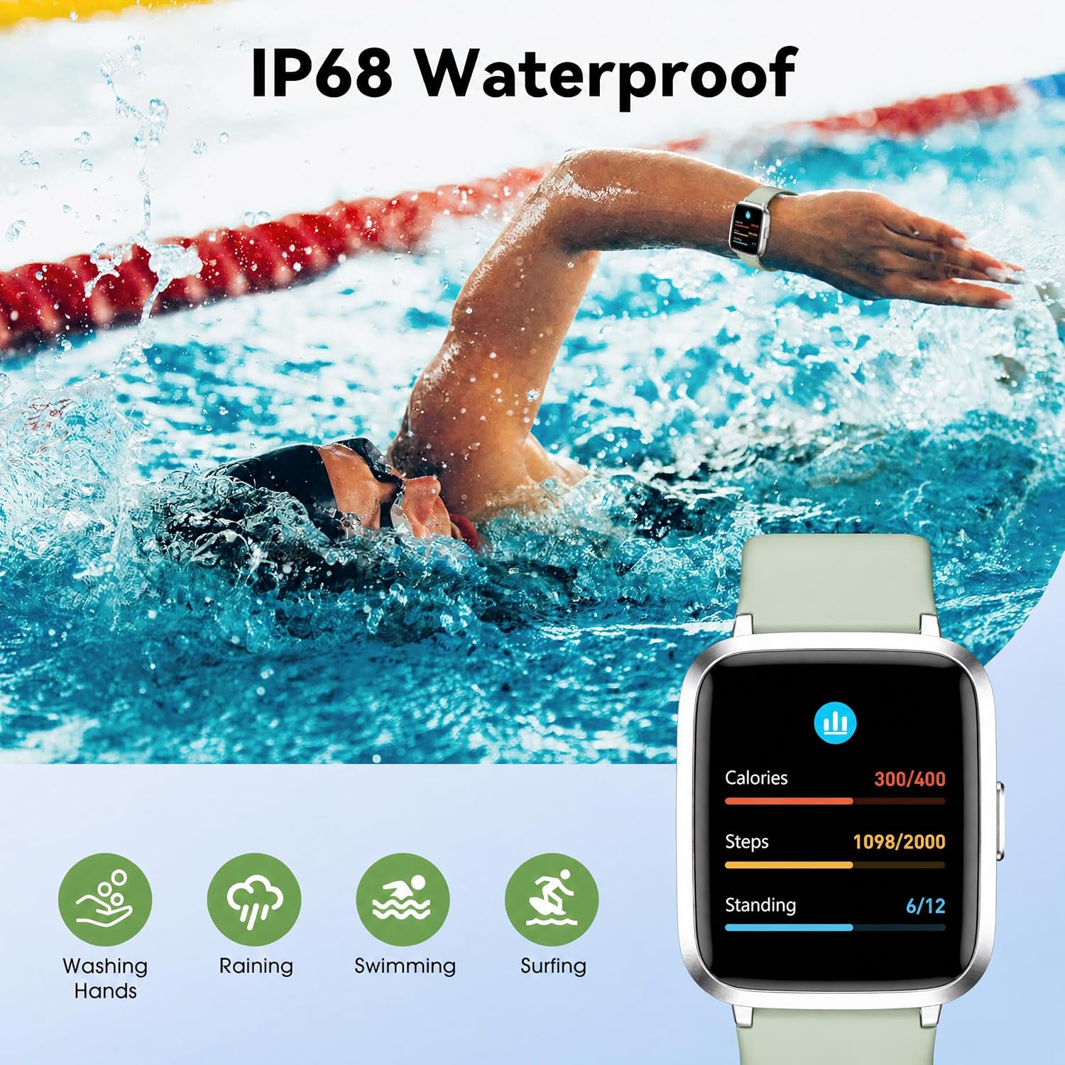 Thumbnail 2 de LIVIKEY EW1 Fitness Tracker Watch with Heart Rate, 1.3-Inch Screen and IP68