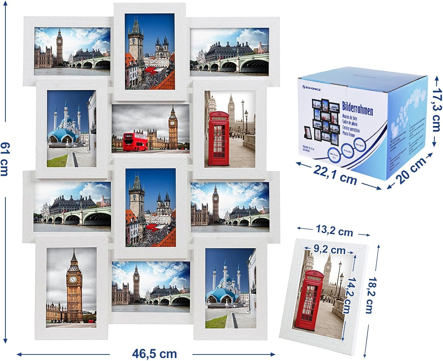 Thumbnail 5 de SONGMICS RPF112W cadre 12 photos 10x15 cm 📷