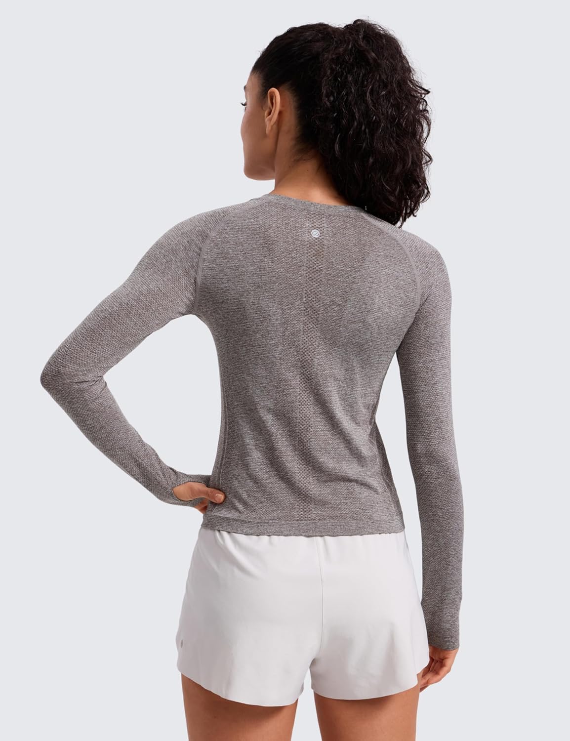 Detalle 2 de CRZ YOGA Donna Camicia da Allenamento a Maniche Lunghe senza Cuciture: asciugatura rapida e comfort ottimale
