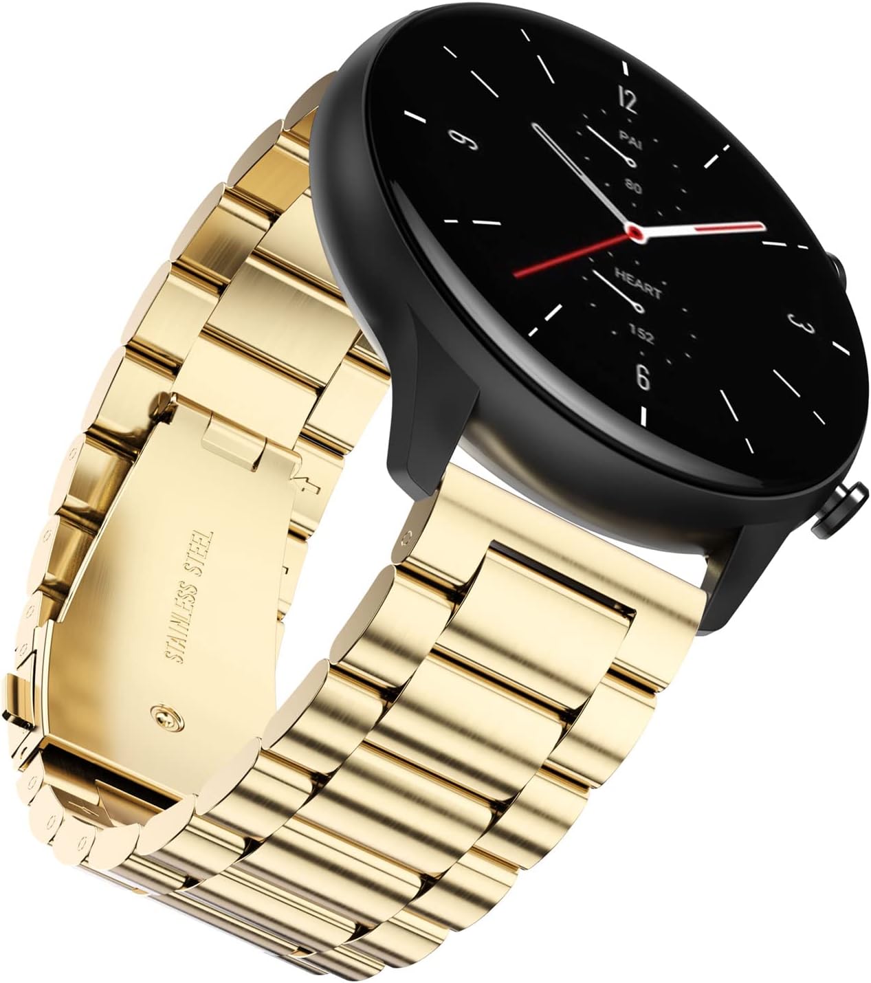 Detalle de YABZOZ 22 mm metallarmband i rostfritt stål för Amazfit GTR och Stratos
