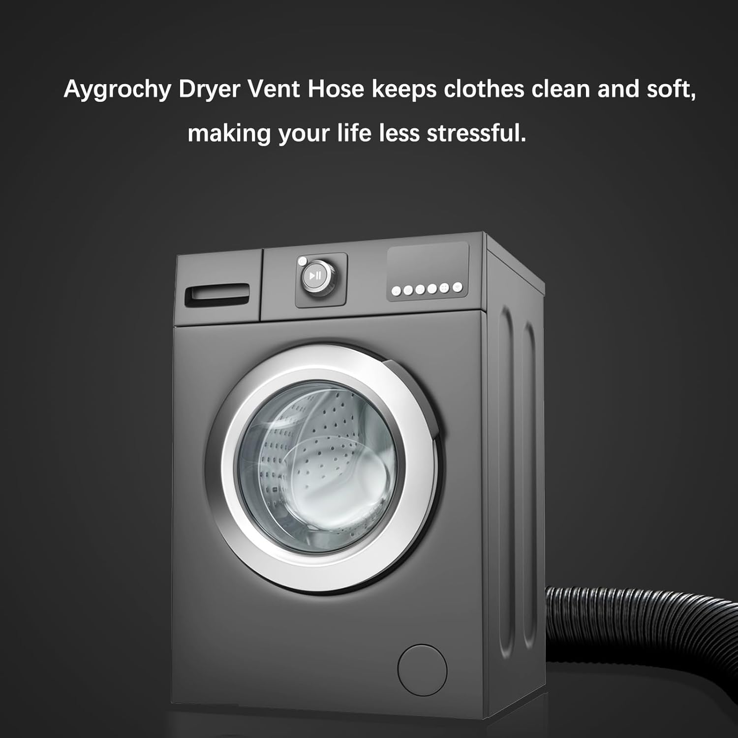 Thumbnail 5 de Aygrochy Schwarz PVC Abluftschlauch 150 mm, 3 m – Lüftungsschlauch für Abluftsysteme (Abluft, Trockner, Mobile Klimaanlage)