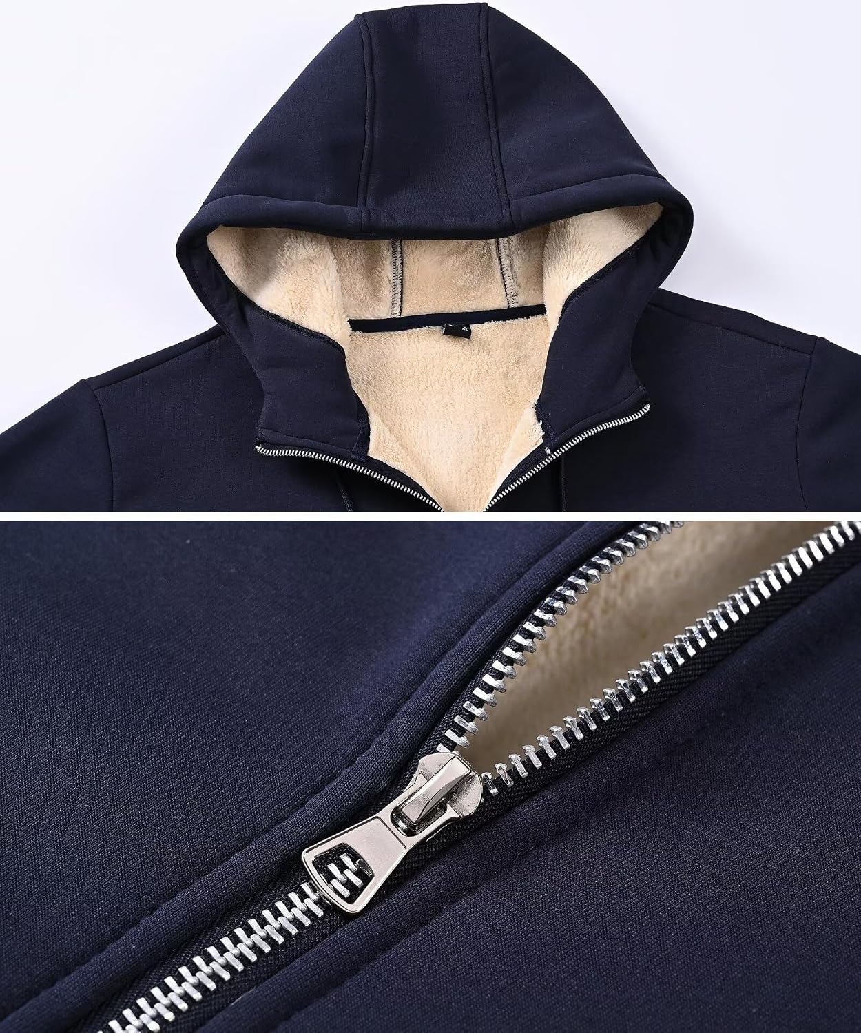Detalle 2 de PrimeCrest fleece-sweatjack voor heren met capuchon, rits en zijzakken