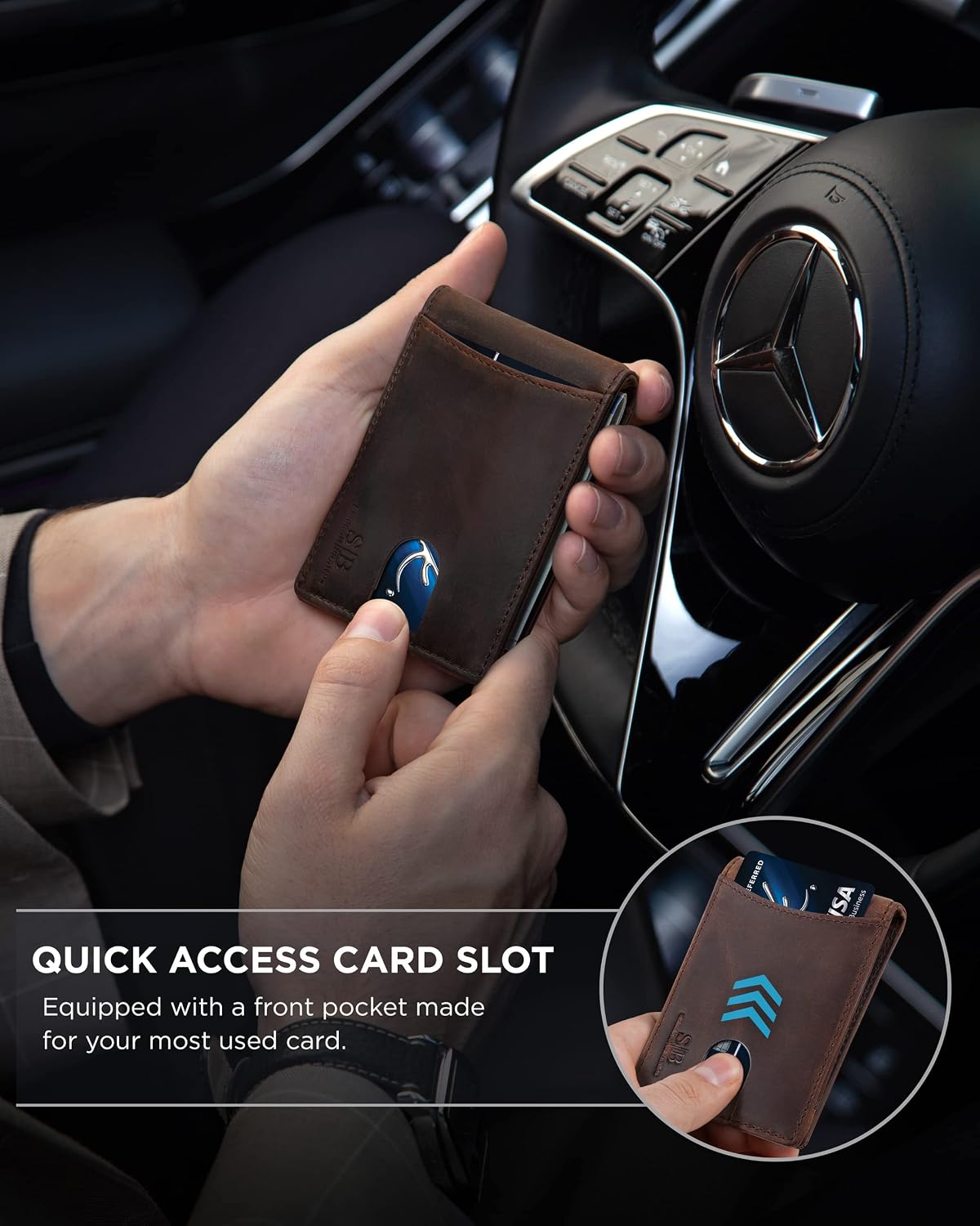 Detalle de SERMAN RFID Blocking Leather Wallet
