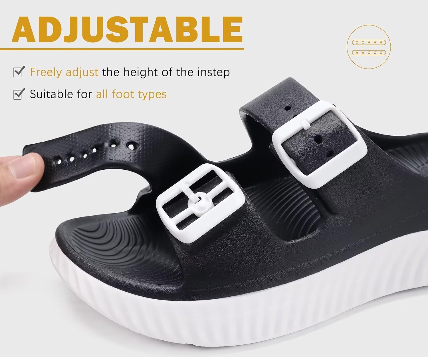 Thumbnail 5 de KuaiLu Women’s Recovery Sandals with Arch Support, Adjustable Straps & Thick Cushion