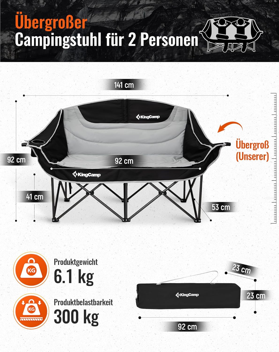 Detalle de KingCamp Camping-Couch 300 kg