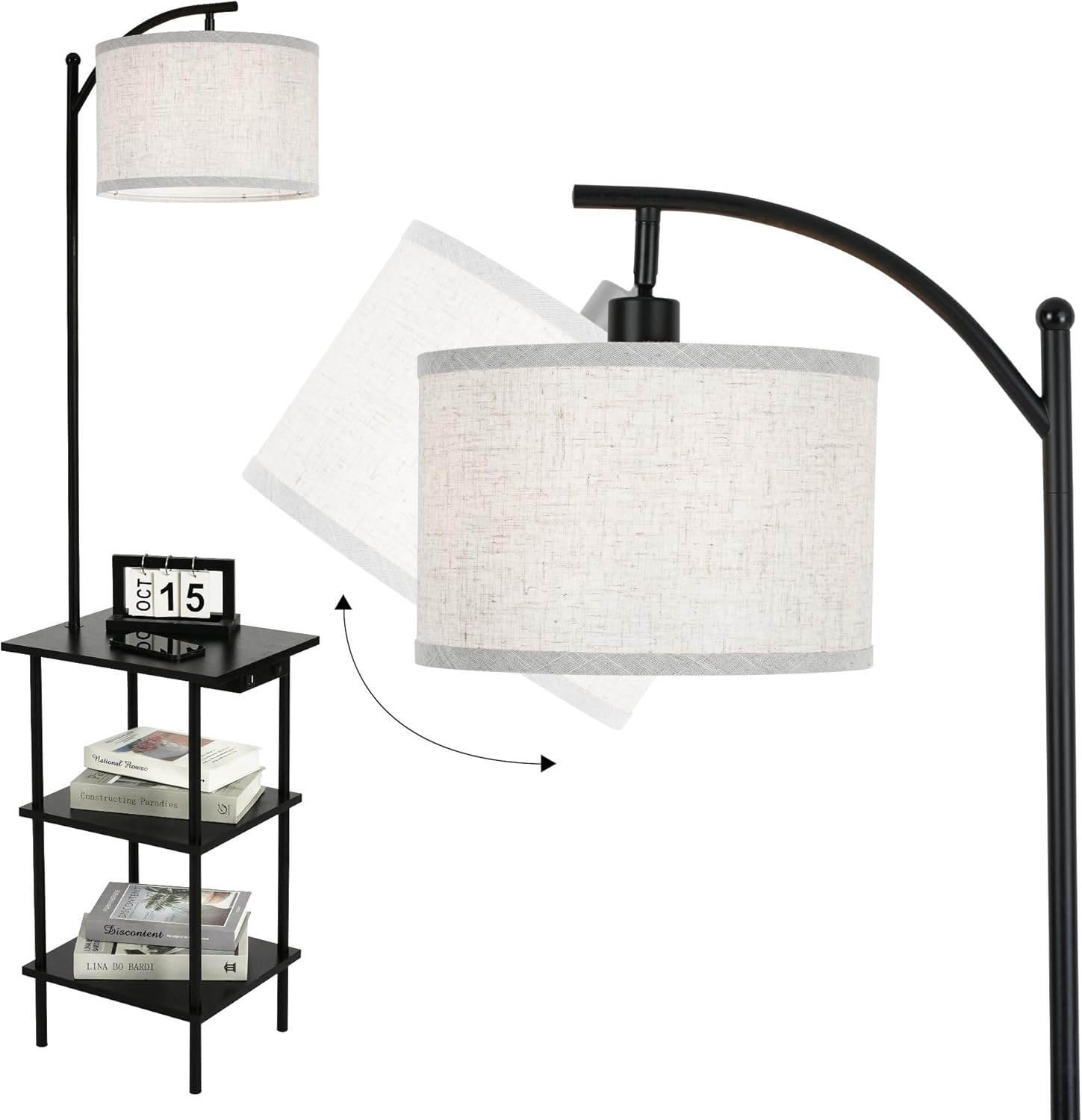 LuminexDesigns Lampadaire étagères 3 niveaux
