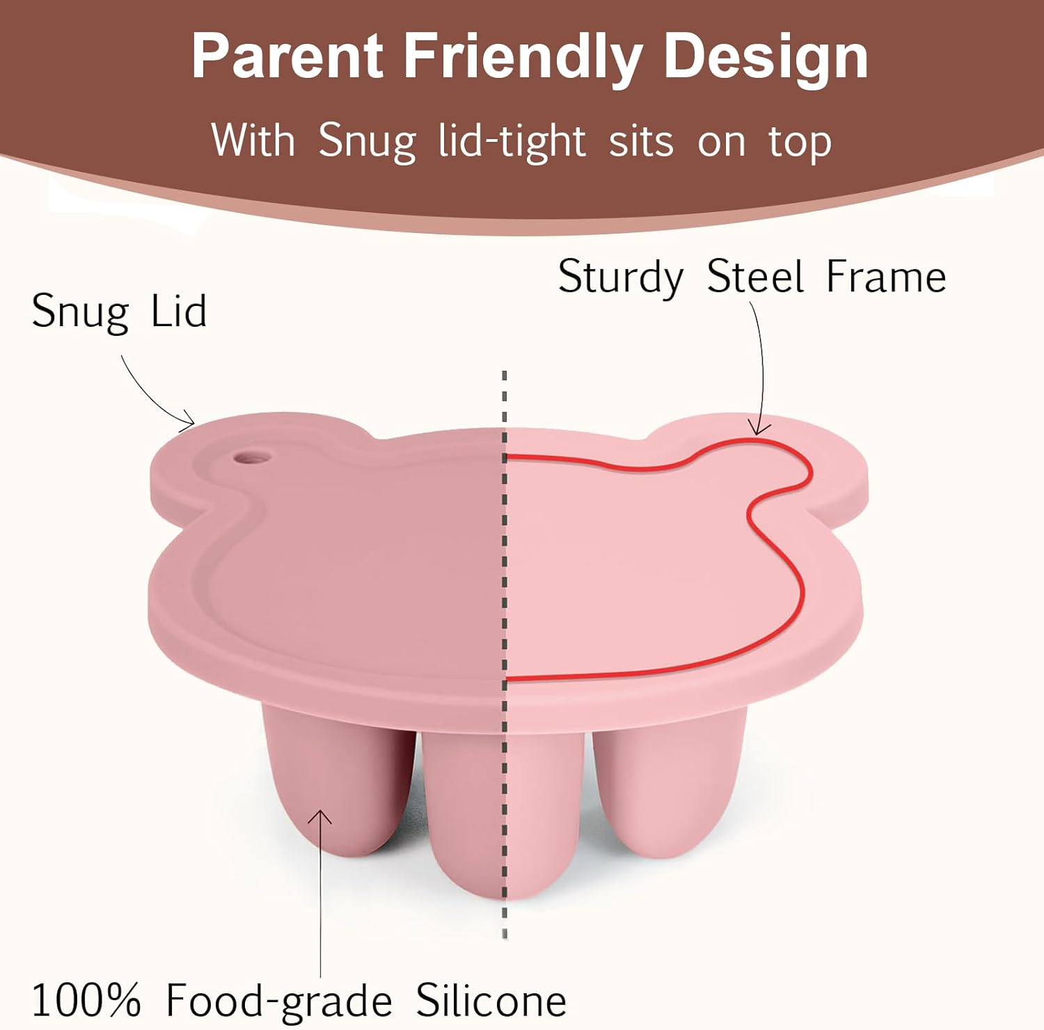 Thumbnail 2 de ZUFIO Silicone Baby Fruit Feeder Pacifier & Popsicle Molds – Pink