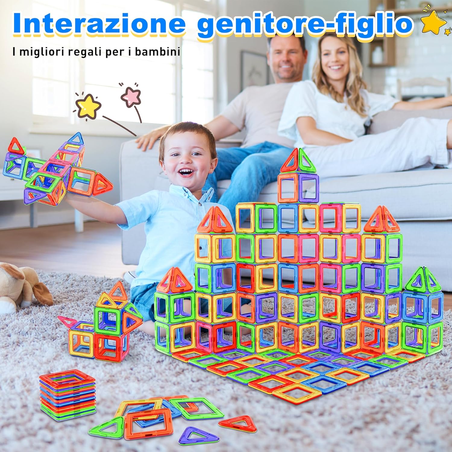 Thumbnail 6 de Lovchil Costruzioni Magnetiche Montessori, set di blocchi magnetici per bambini 3-8 anni (40 pezzi)