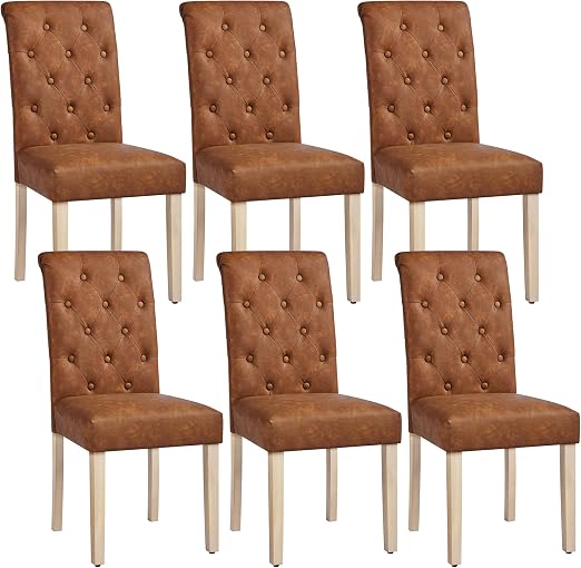 Detalle de Yaheetech 6 Sillas de Polipiel ☕ para Comedor y Cocina