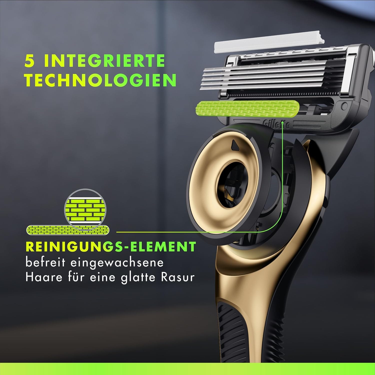 Detalle de Gillette Labs Rasierer Champion Gold Edition 5-Klingen