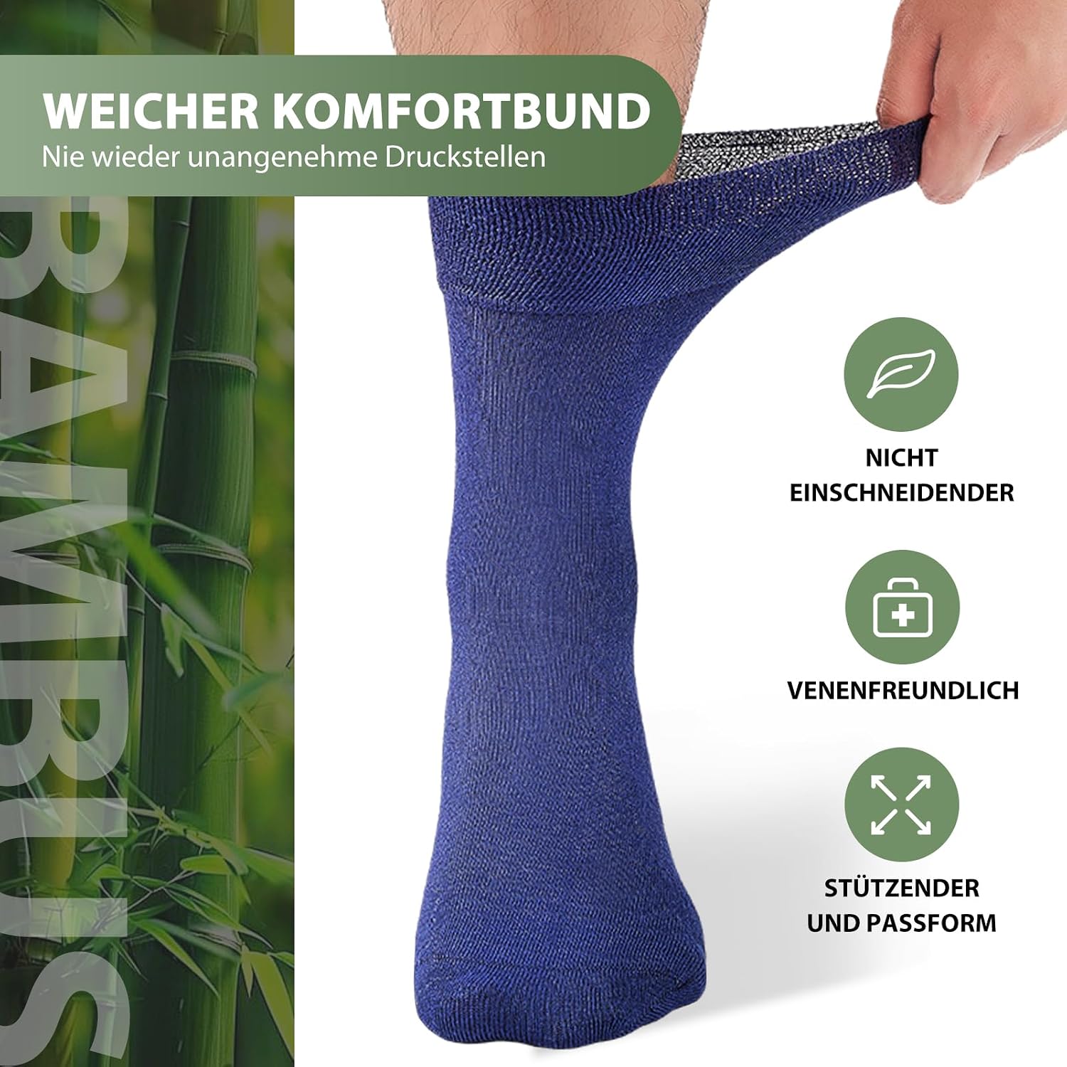 Detalle de Niorasen Bambus Diabetikersocken 80% Bambusviskose