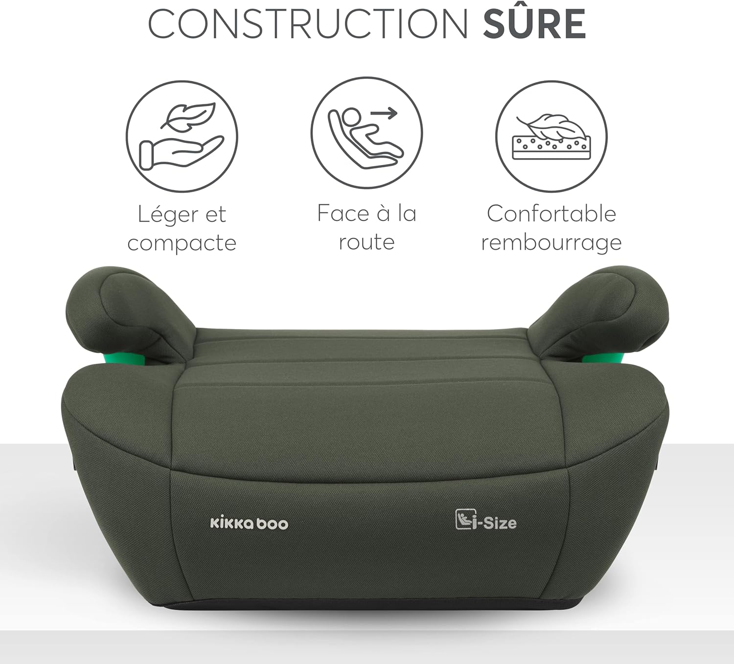 Thumbnail 6 de KikkaBoo Rehausseur Voiture Enfant ISOFIX i-POP – Vert Militaire (125–150 cm, 22–36 kg)