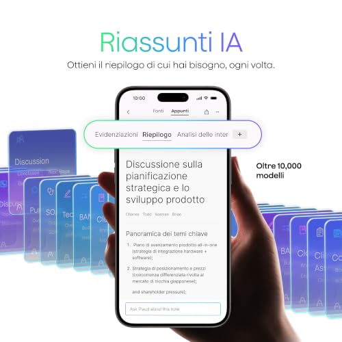 Thumbnail 4 de Plaud Note Pro Registratore Vocale AI: trascrizione automatica, riassunti intelligenti e sicurezza certificata