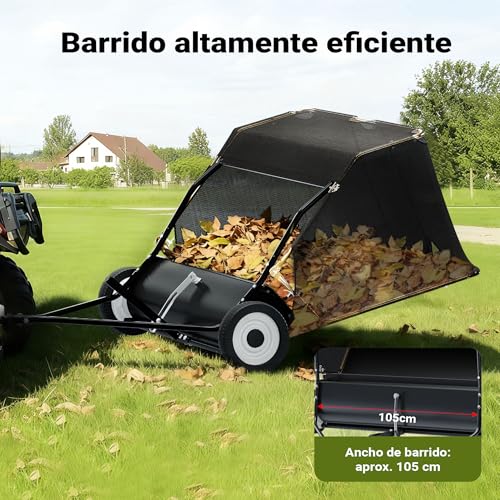 Thumbnail 5 de Wiltec Barredora de césped 105 cm de ancho de barrido con tolva de 365 l para tractor de conducción