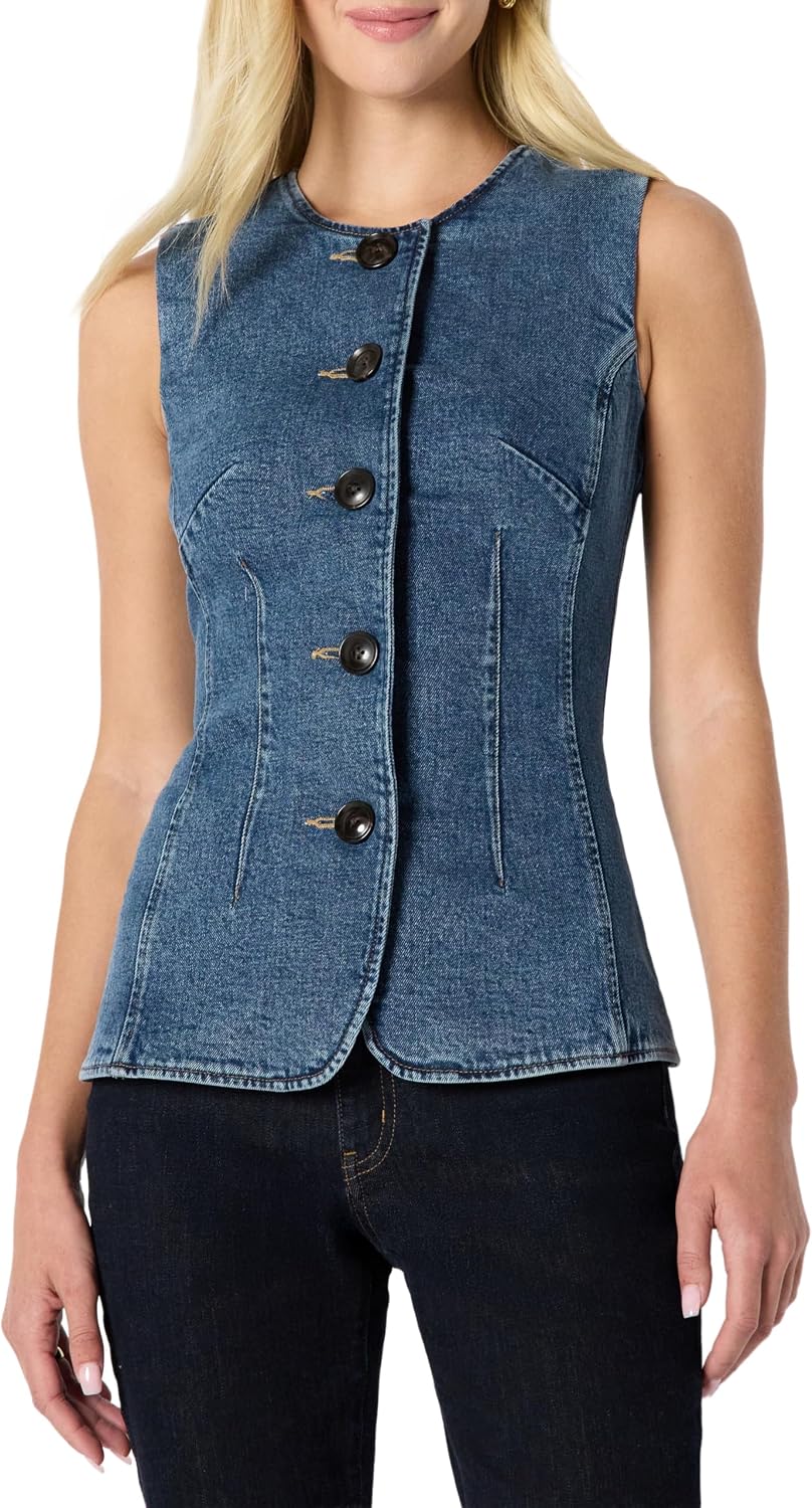 Amazon Essentials Women's Denim Vest Regular Fit