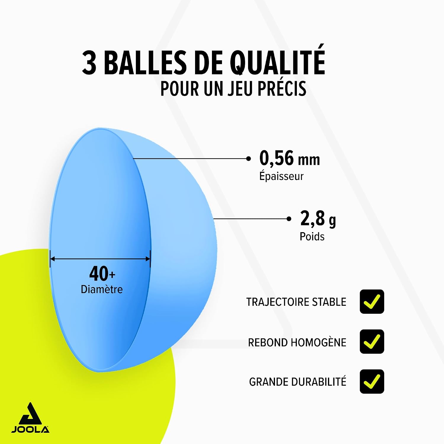 Detalle de JOOLA Set Colorato: duo de raquettes et 3 balles pour loisirs et convivialité