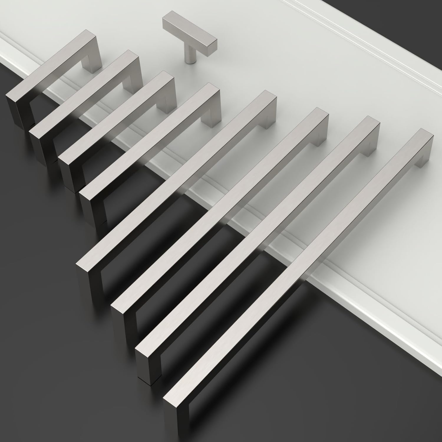 Detalle 2 de Möbelgriffe 15er Set gebürsteter Nickel 160 mm