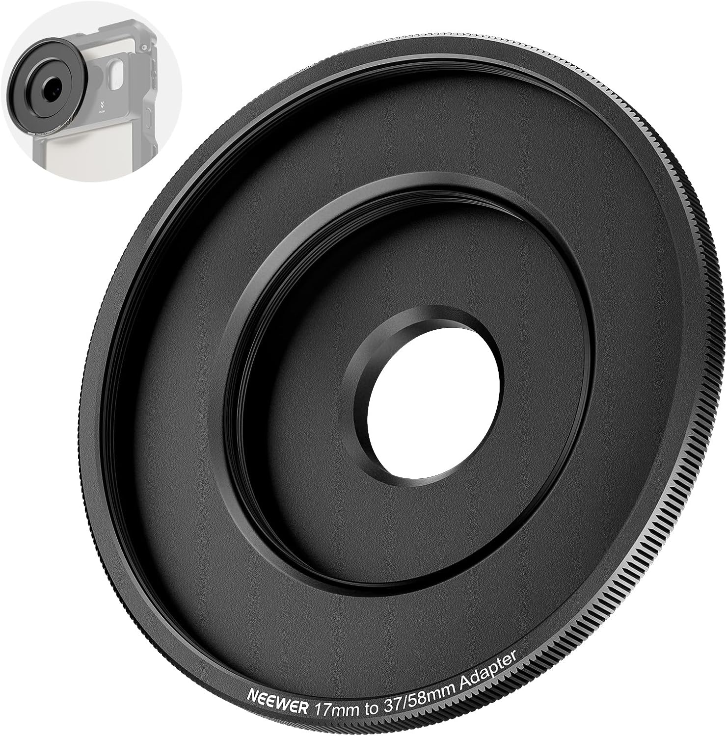 Detalle de NEEWER 17mm–58mm filter adapter ring for phone rig