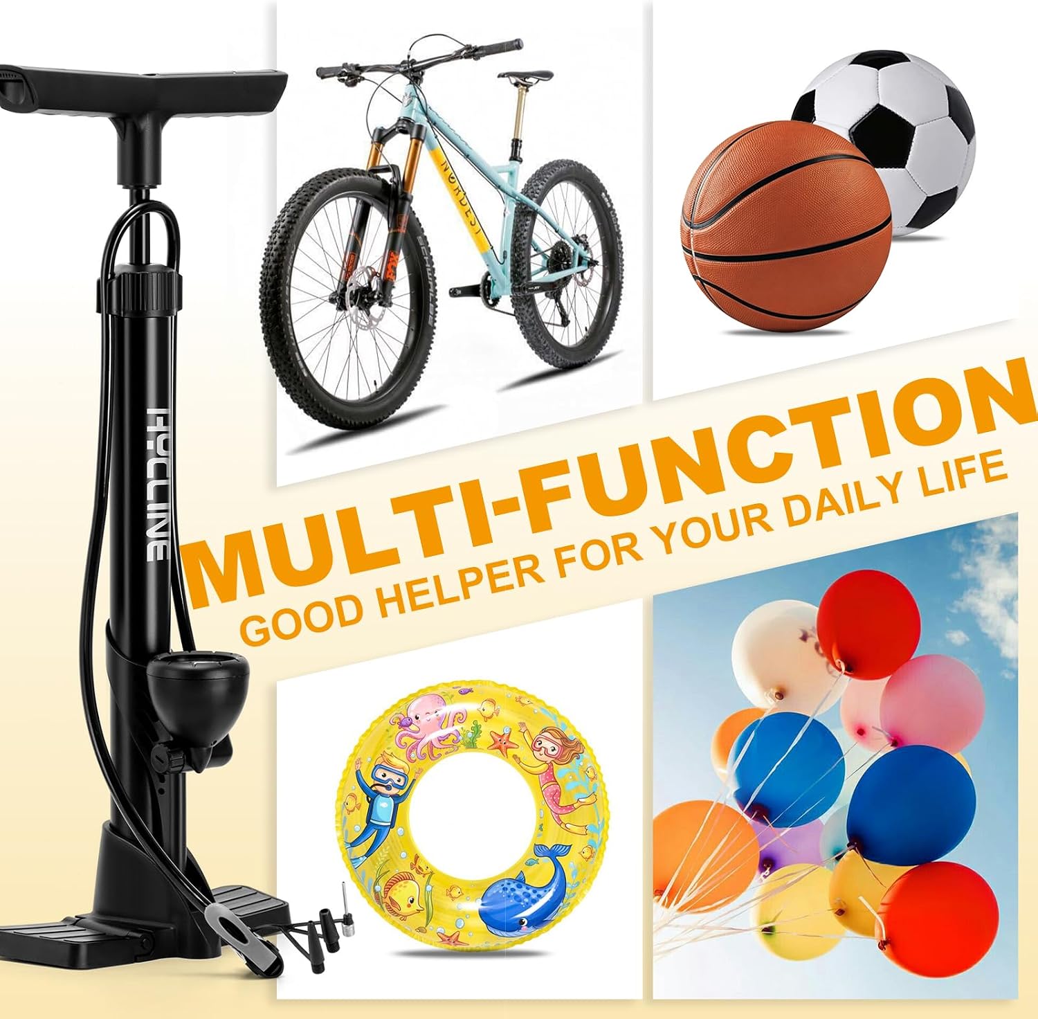 Thumbnail 6 de Hycline Bike Floor Pump 160 PSI Gauge