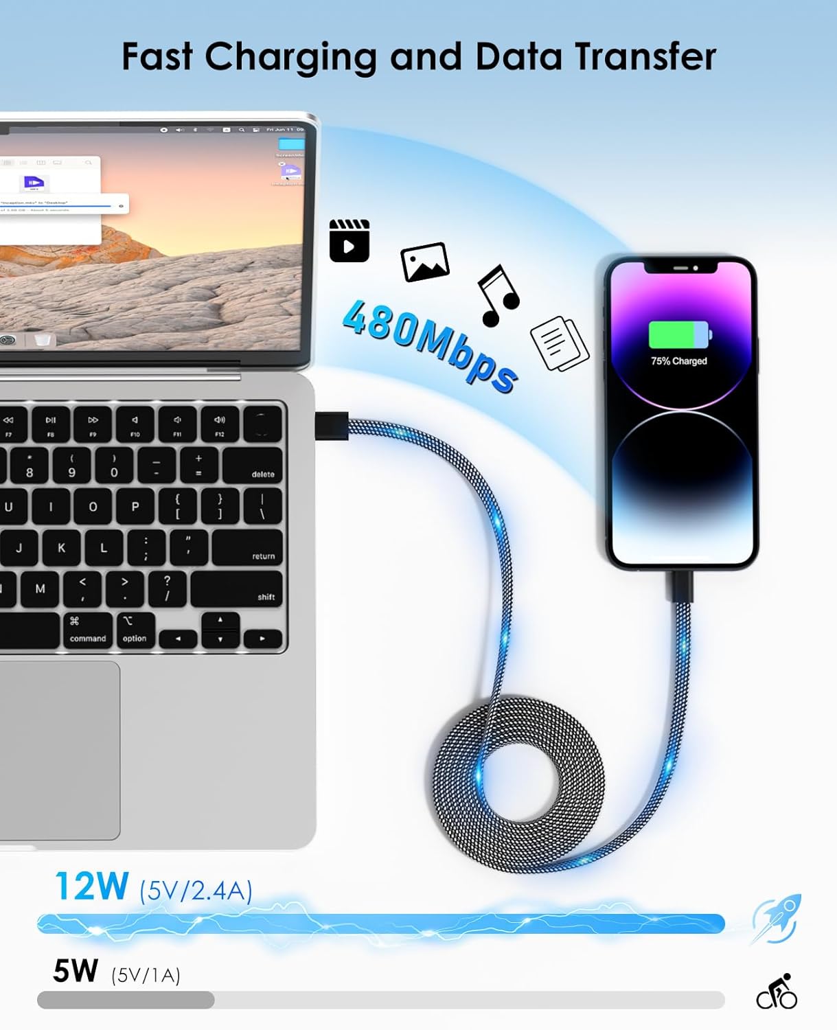 Thumbnail 2 de Magtame Cable Lightning Magnético 1,5 m ⚡ Carga Rápida sin Enredos