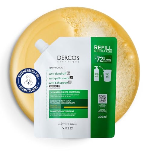 Detalle de Vichy Dercos Champú Anticaspa para Cabellos Secos 390 ml | Tecnología DS Selenium Microbiome