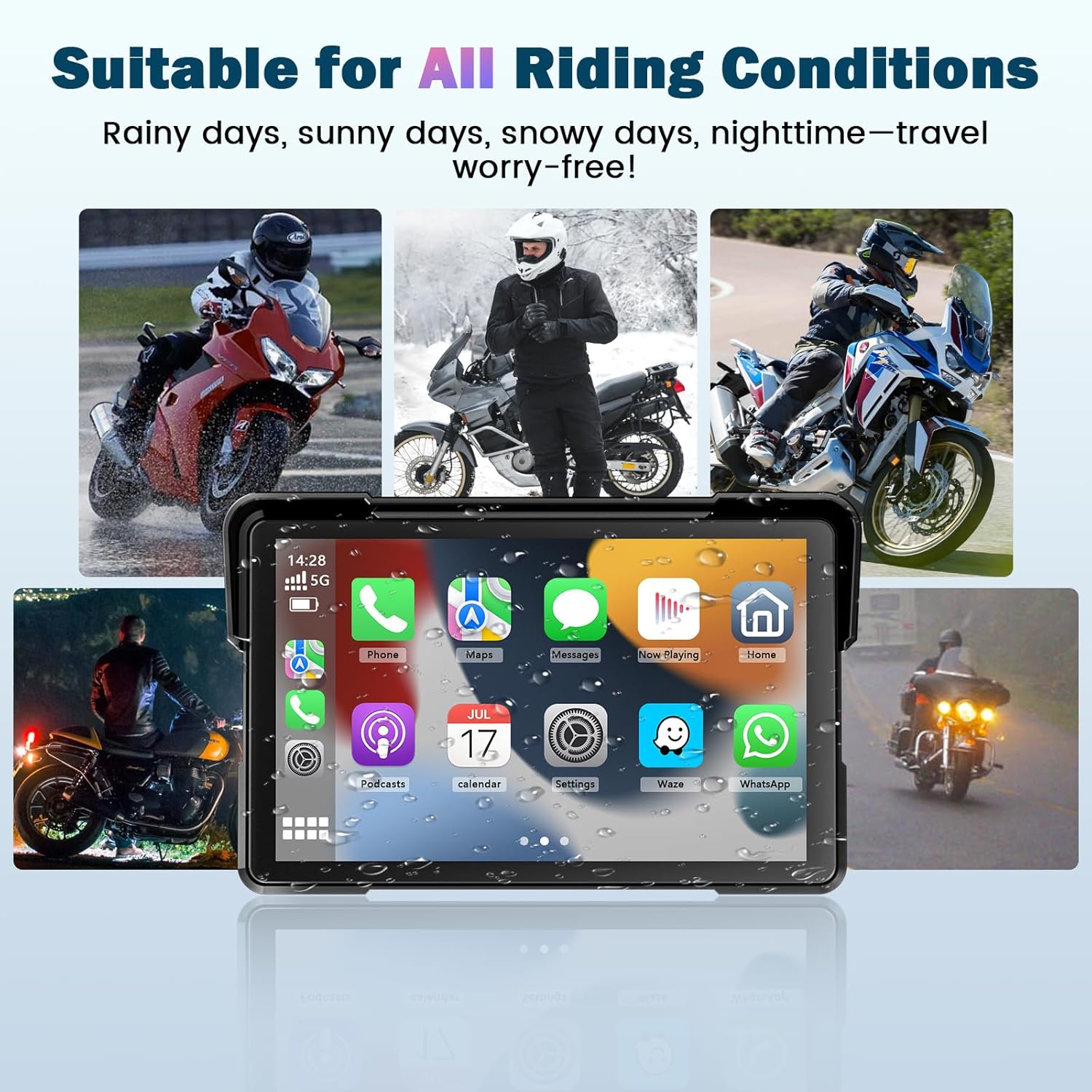 Thumbnail 6 de Pantalla Moto Carplay 7” táctil impermeable