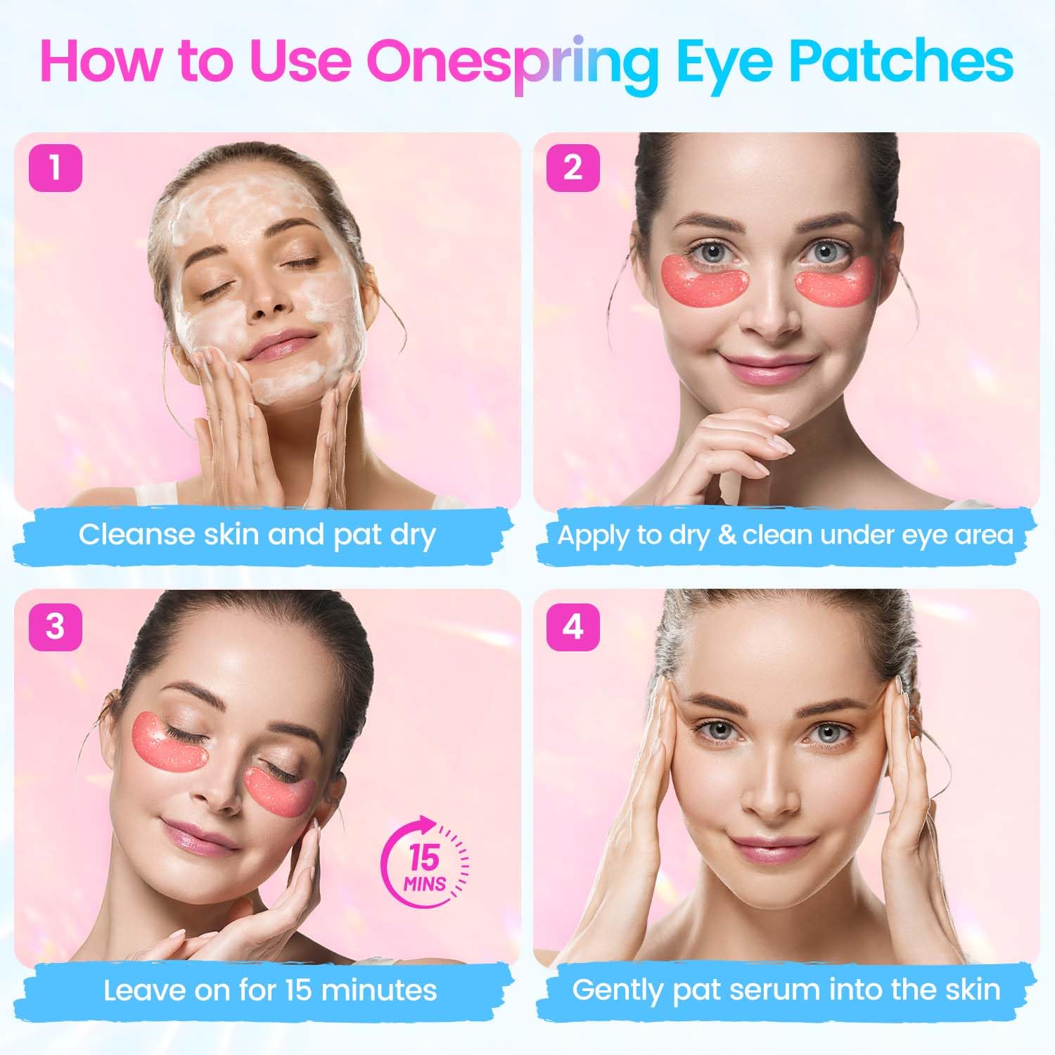 Thumbnail 5 de Onespring Under Eye Patches (24 Pairs): Refreshing Eye Masks for Wrinkles, Puffiness & Dark Circles