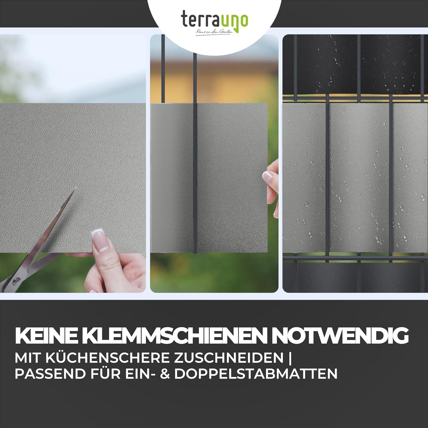 Thumbnail 4 de TerraUno Sichtschutzstreifen RAL 7040, 10 Streifen
