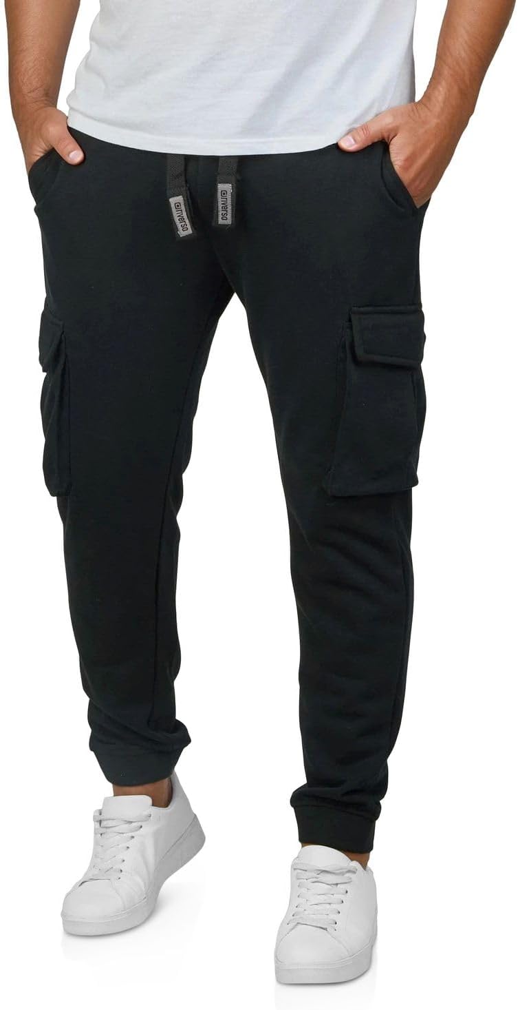 Detalle de riverso RIVLoris pantaloni cargo da uomo lunghi in cotone e poliestere, vestibilità normale