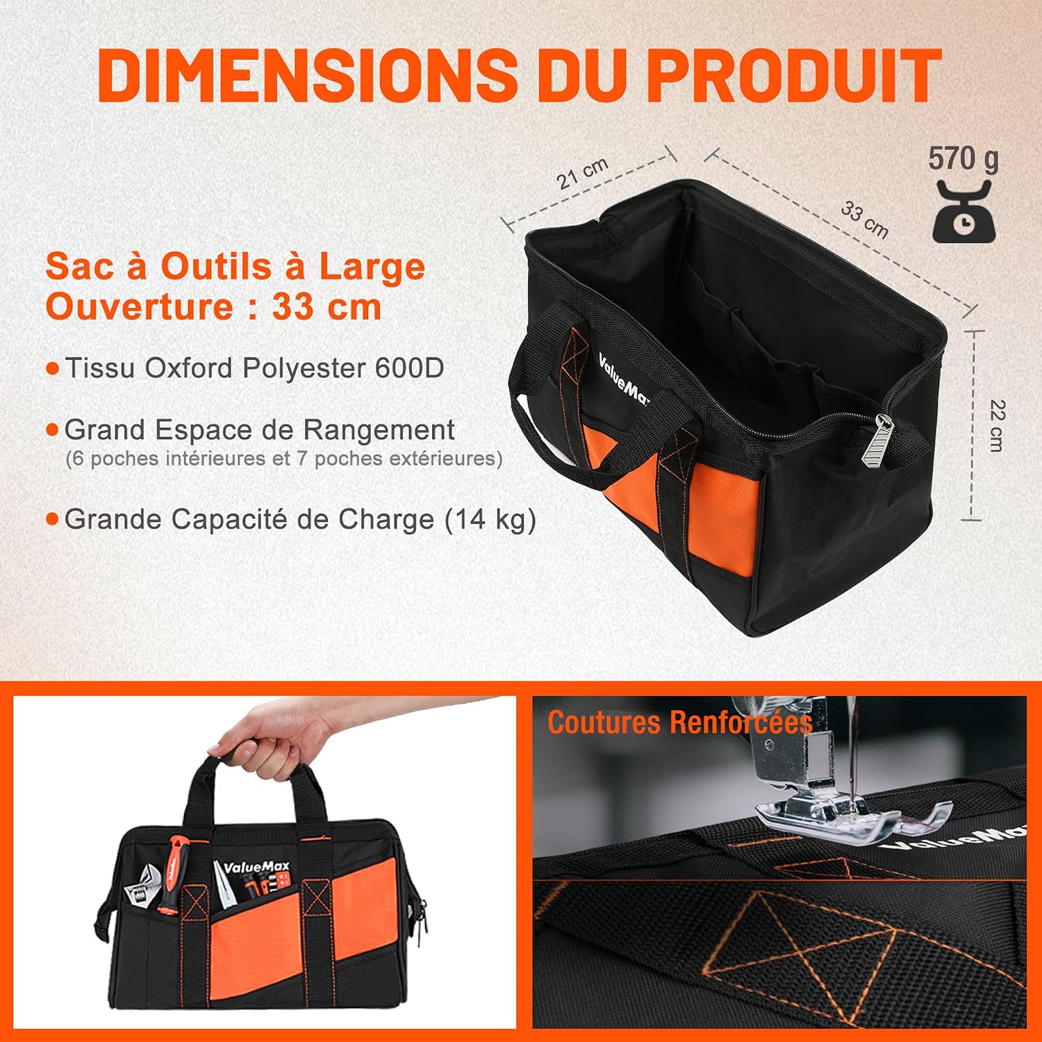 Thumbnail 3 de ValueMax Kit d'Outils 219 Pièces avec Sac Durable — Ensemble complet pour bricolage, réparation et entretien